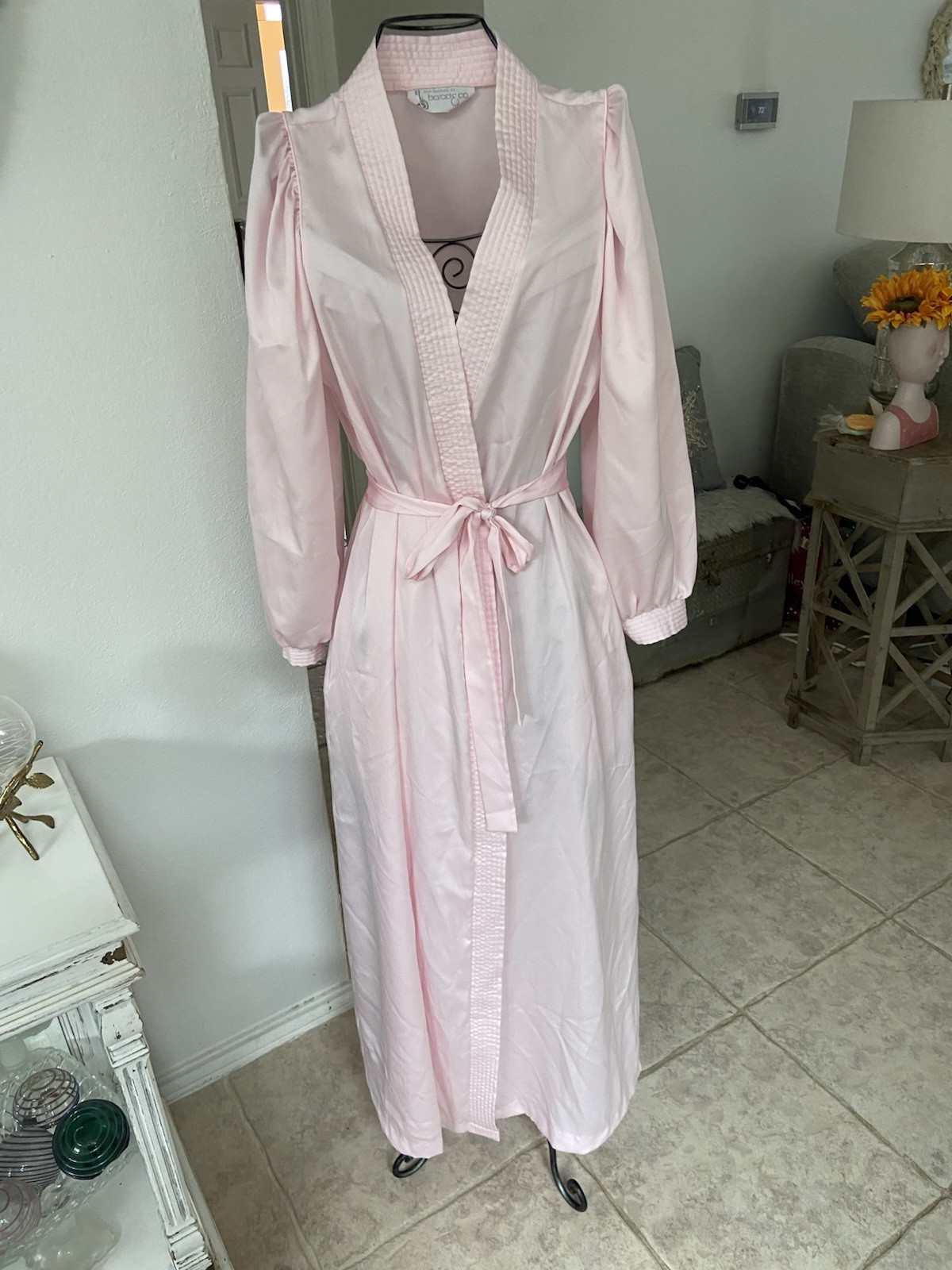 Vtg Tom bezduda for barad & co pink robe Hollywood Regency Wedding Night Sz S