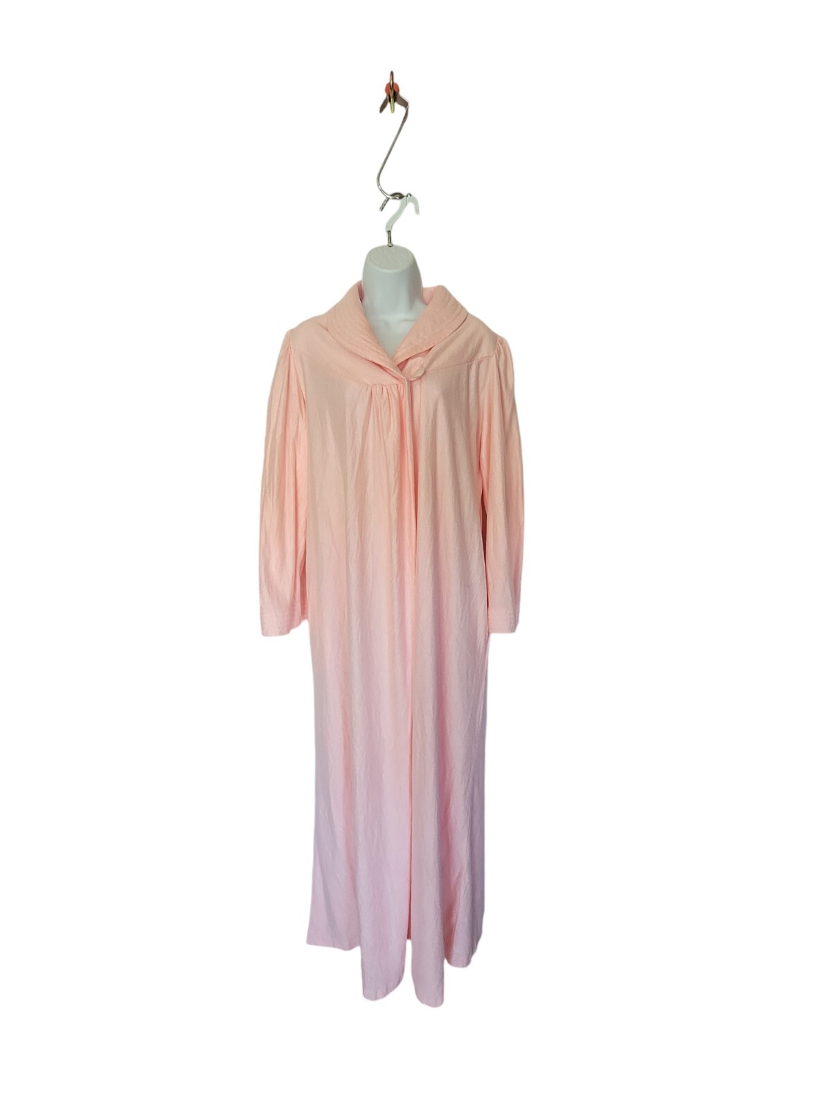 Vandemere House Robe Womens Sz Large Vintage 70s Pink Half Zip Long Sleeve
