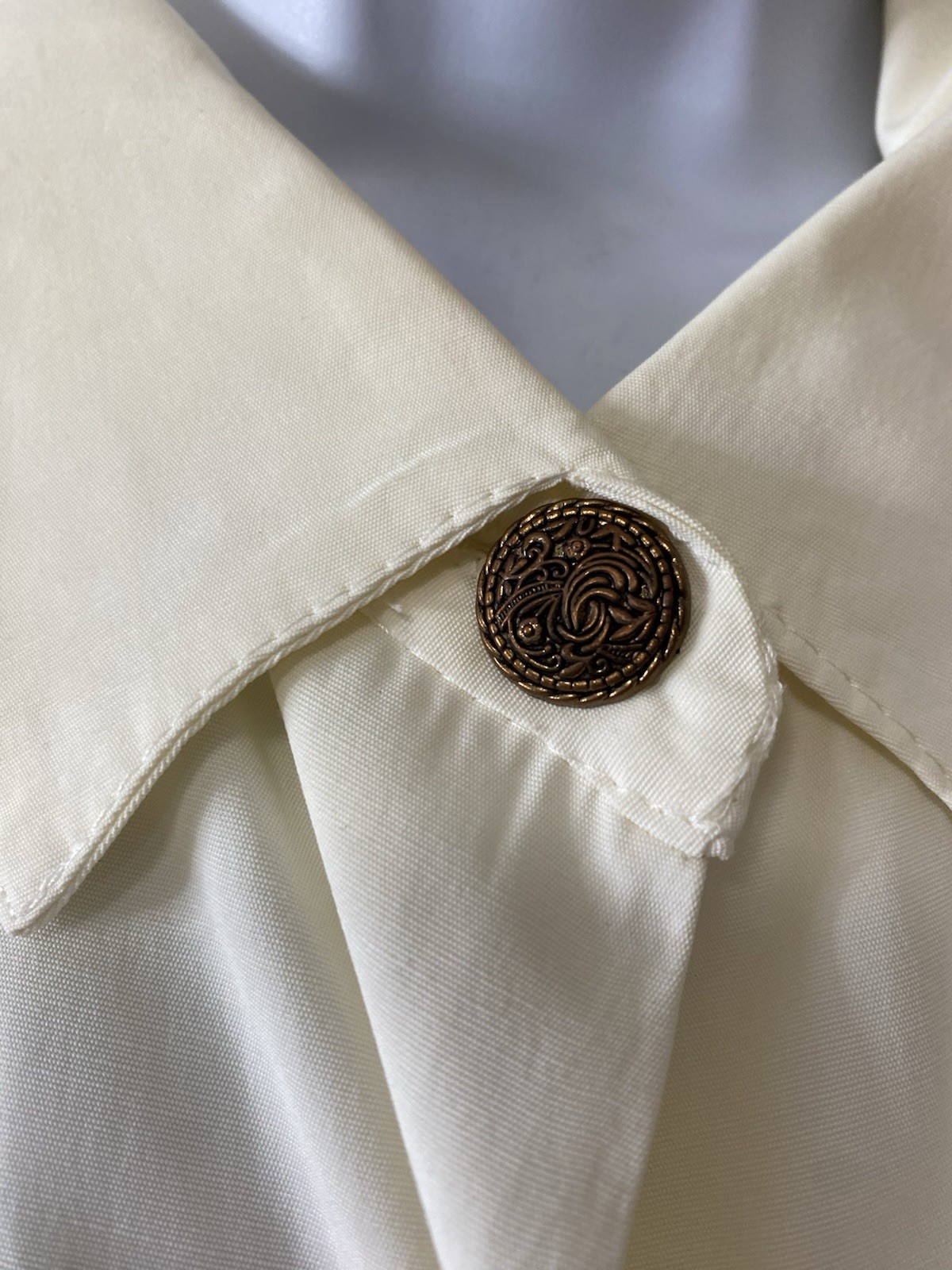 Vintage Pandora Casuals Womens Victorian Button Up Shirt Size Large Royalcore