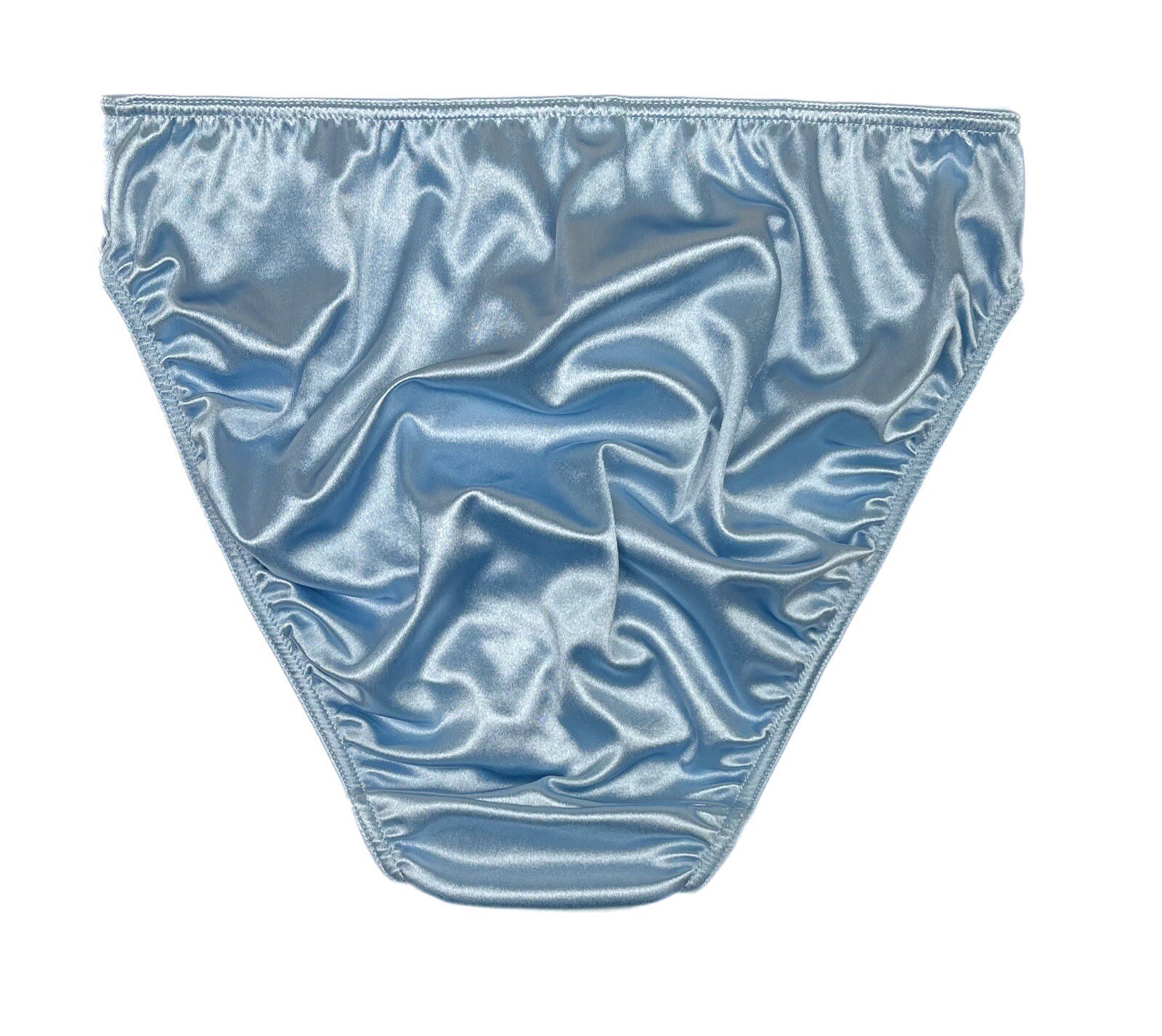 Hi-Cut Second Skin Satin Hipster Panty Sky Blue XL