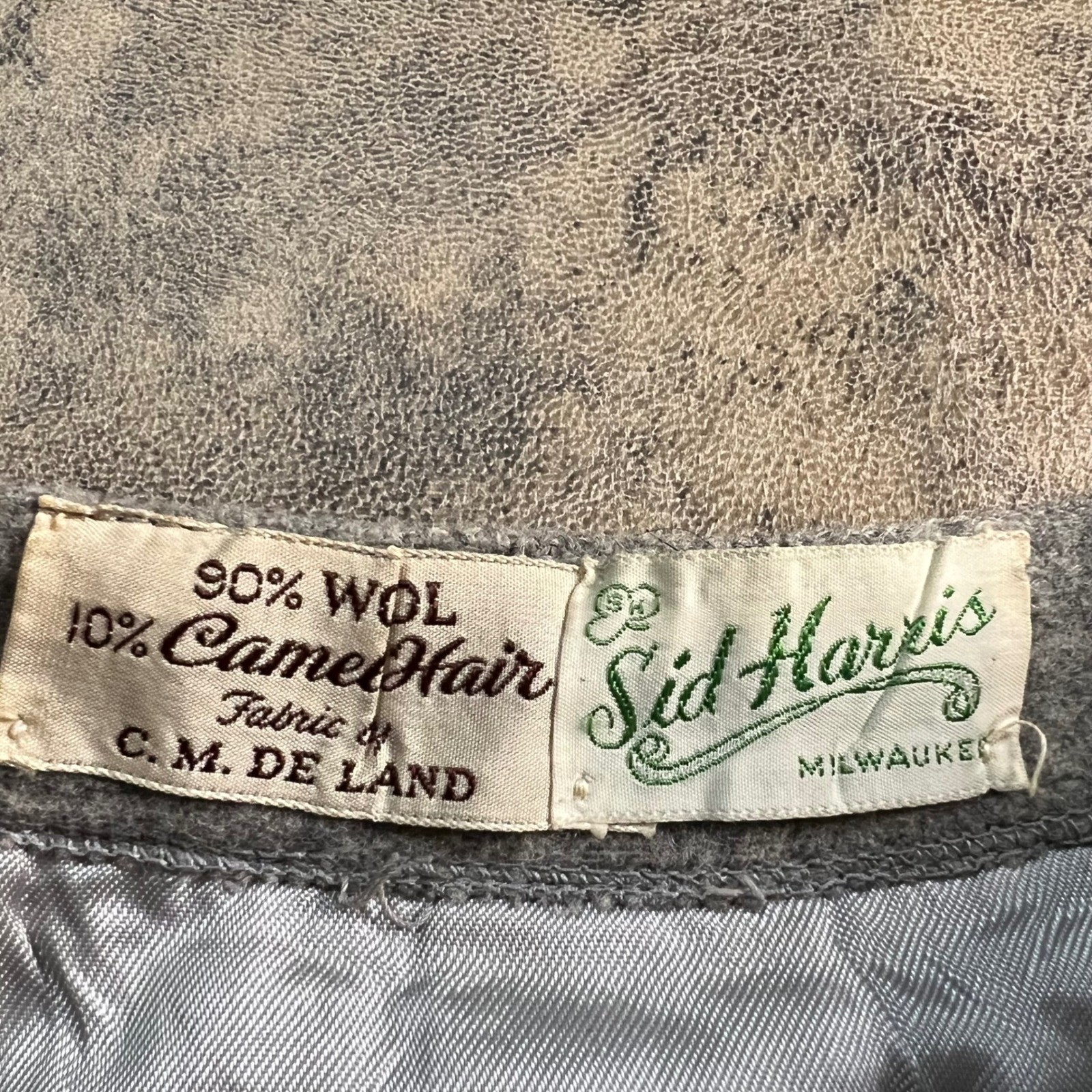Sid Harris Wool Camel Hair Skirt Womens 26″ Waist Grey True Vintage Midi
