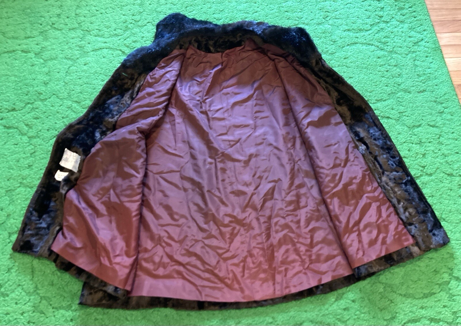 Vintage Mar-Del by Rice Brown Collared Faux Fur Cape Coat 1960’s Poncho MCM