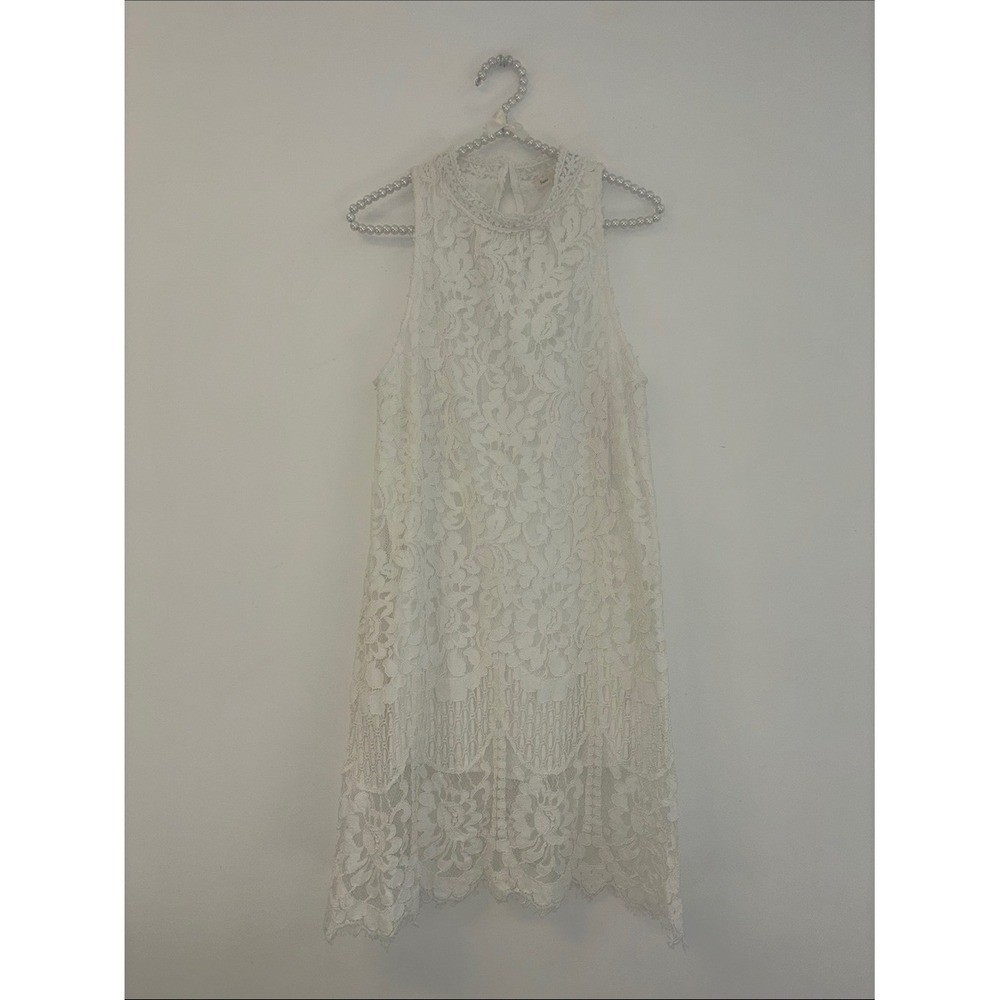 Sweet Love Pearl Lace Bridal Necklace white high neck classy elegance Sz Small