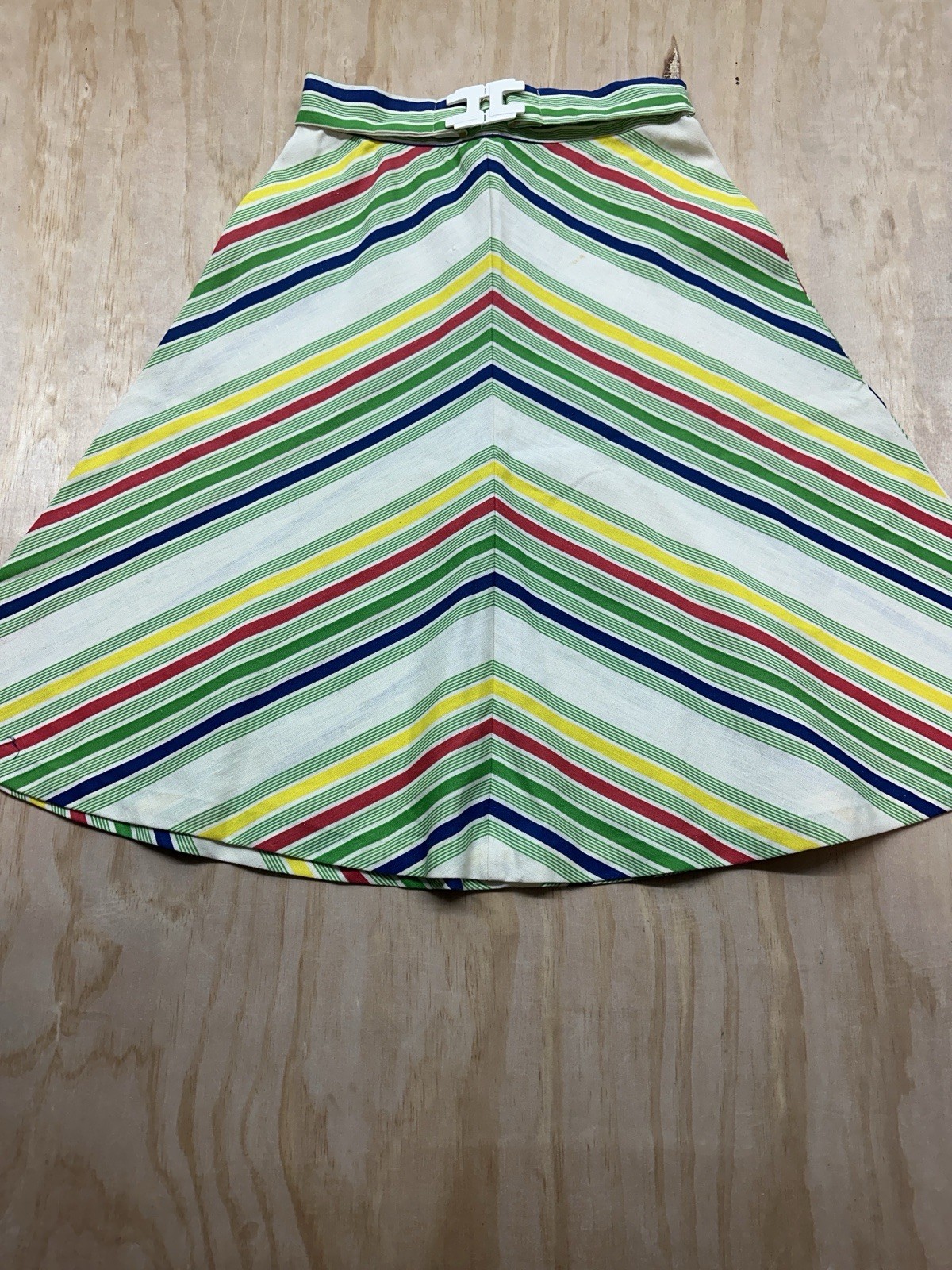 Vintage 1970’s Rainbow Chevron Skirt Boho Hippy Sz S A Line Marsha Brady Bunch