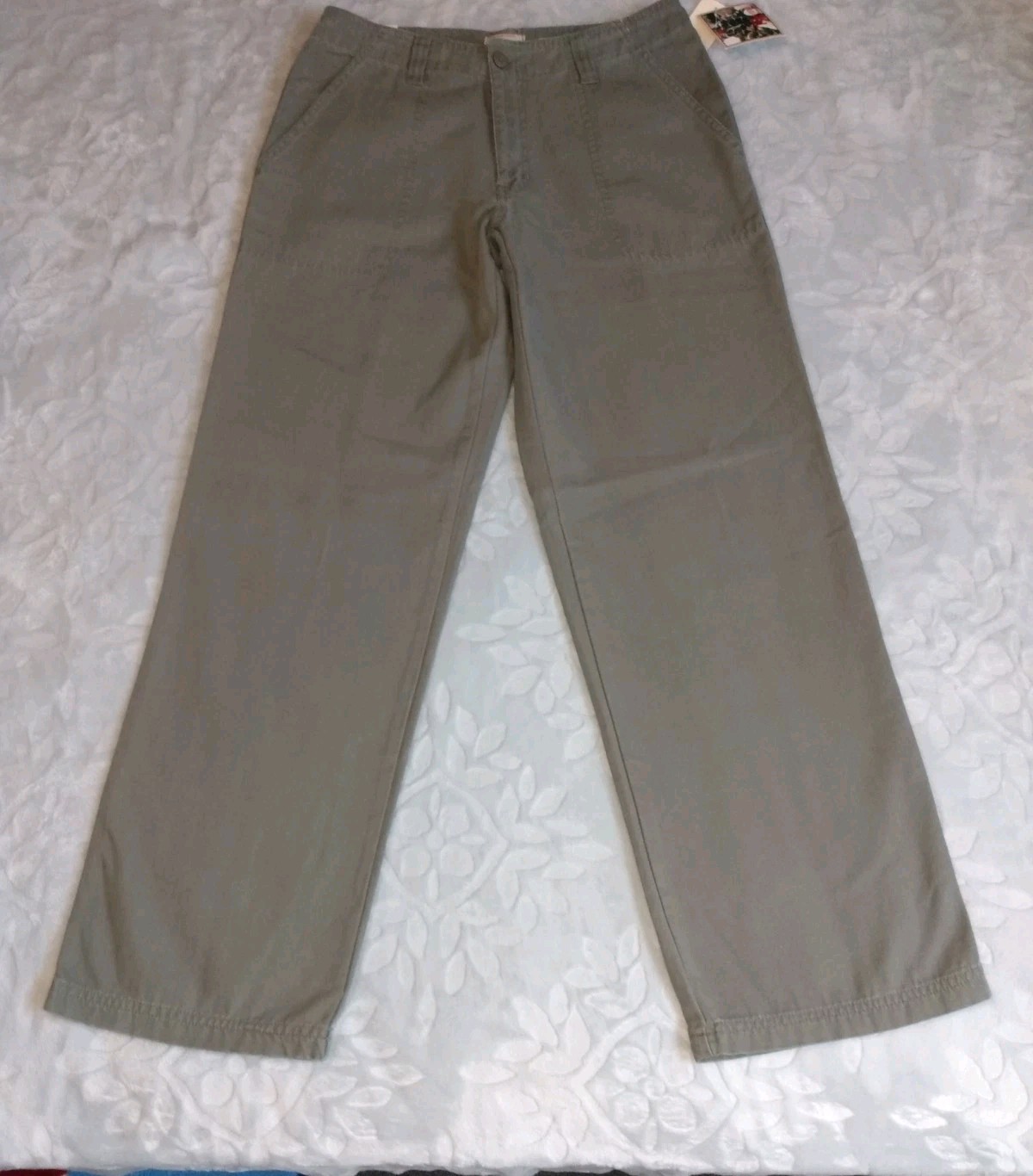 NOS KIKO-MO Classics Women’s 7/8 Olive Utility Denim Pants/Jeans 32×31. Flaw Y2K