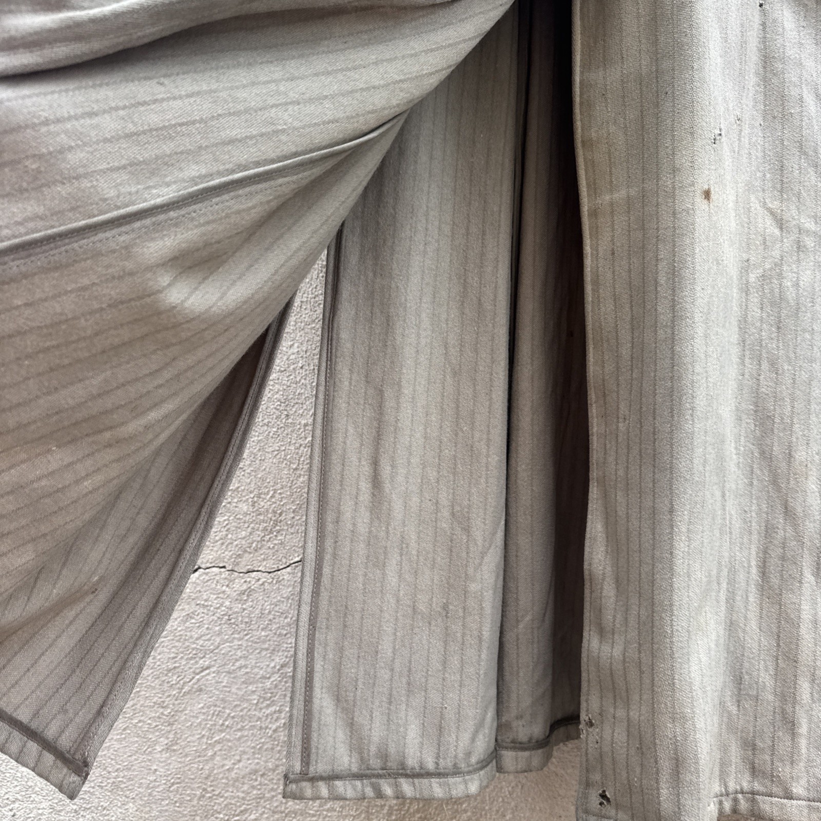 Antique Edwardian Pin Stripe Cream Coat Celluloid Buttons Darting Dress Jacket