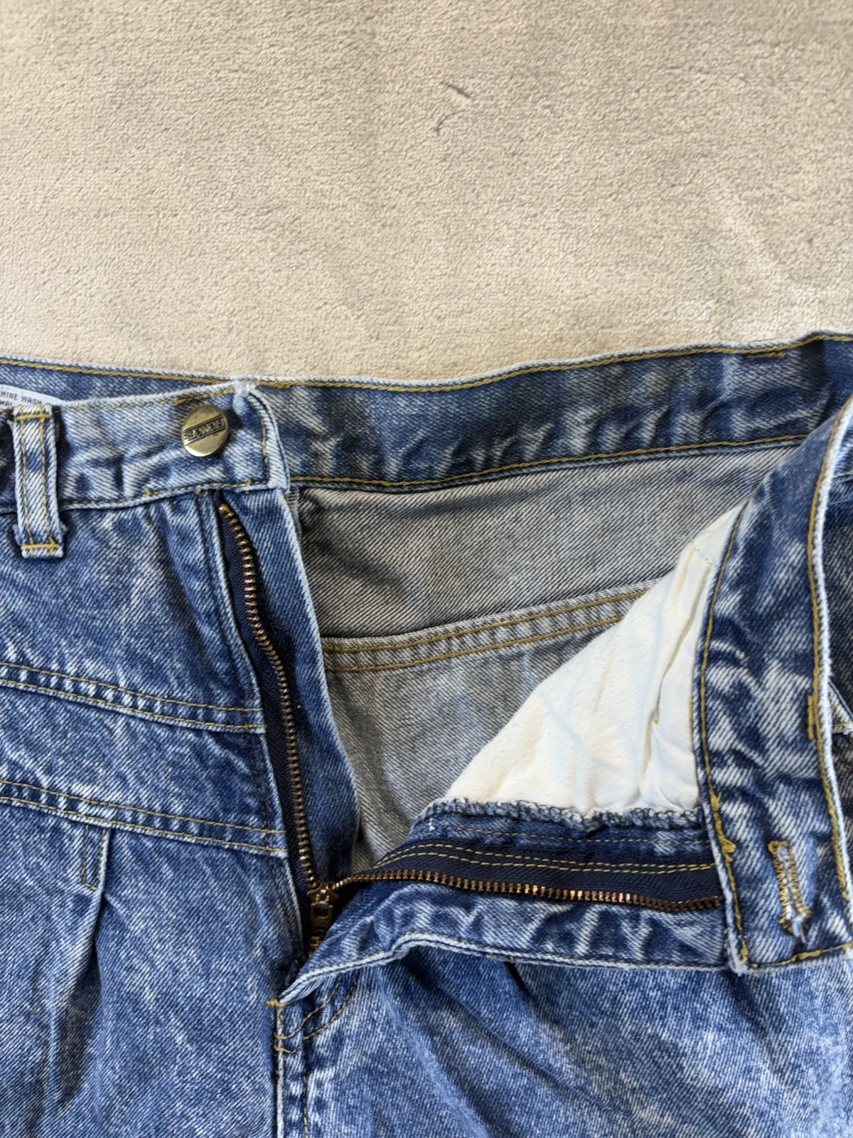 Vintage 80s Honors Acid Wash Denim Jeans High Waist Tapered Blue Size 14