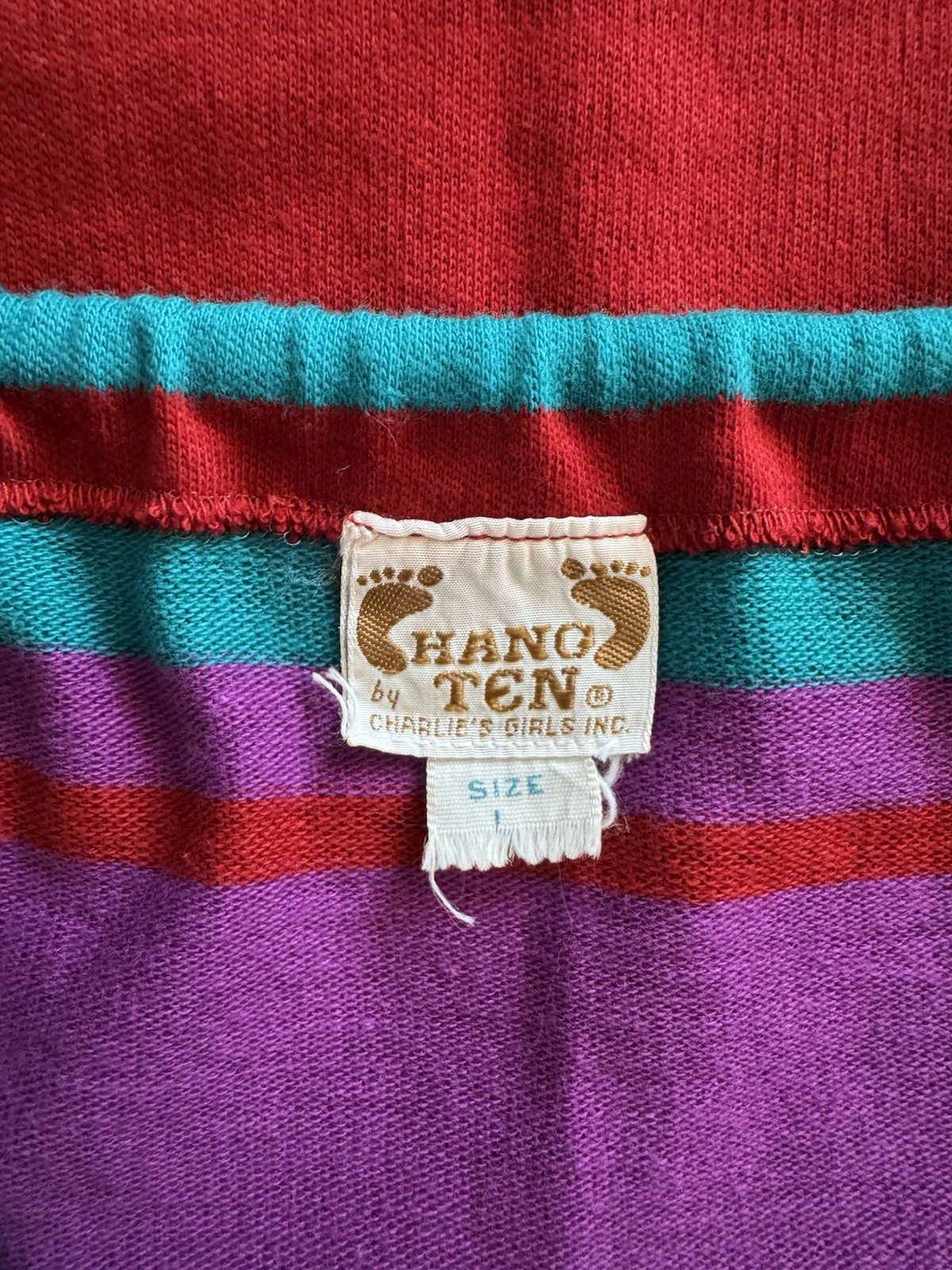 70s Hang Ten Charlies Girls Striped Skirt Tie Waist Mod Surf Swim Skate VTG