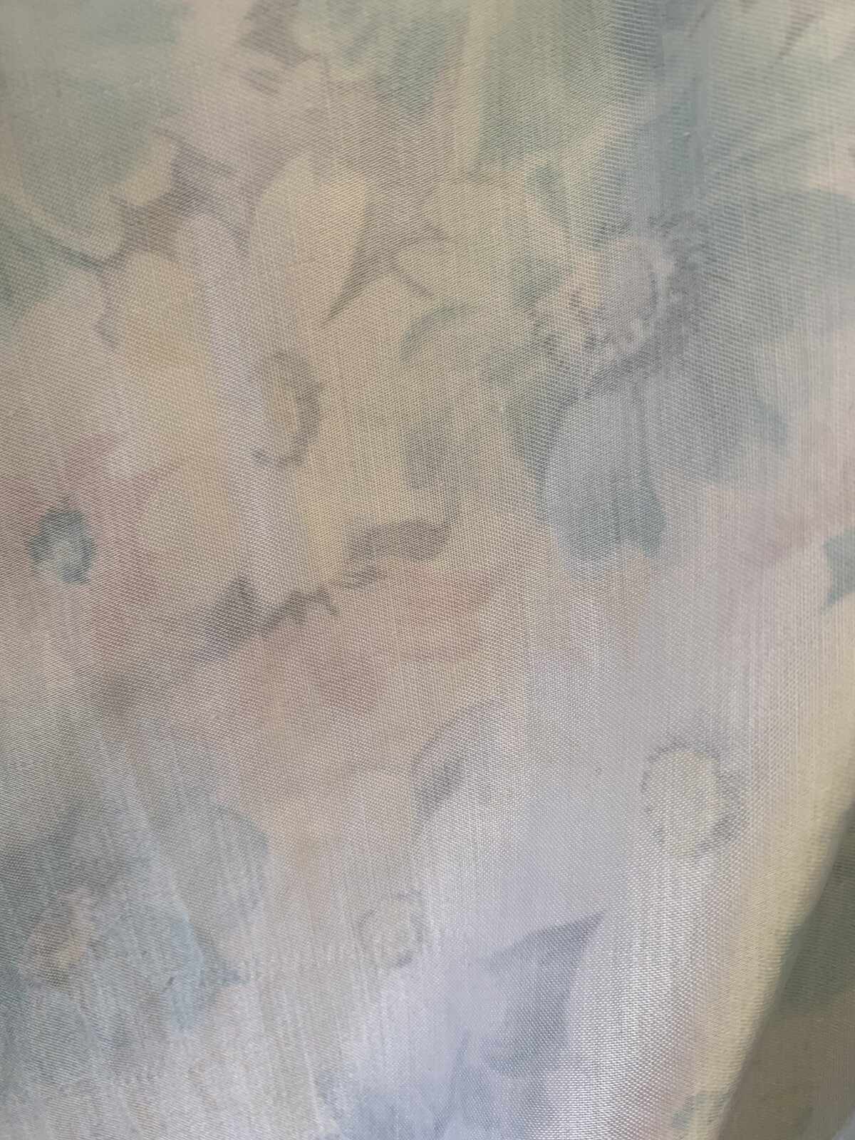 VTG Prairie Cottage Romantic Farmhouse Blue Long Nightgown Lace Corhan Floral