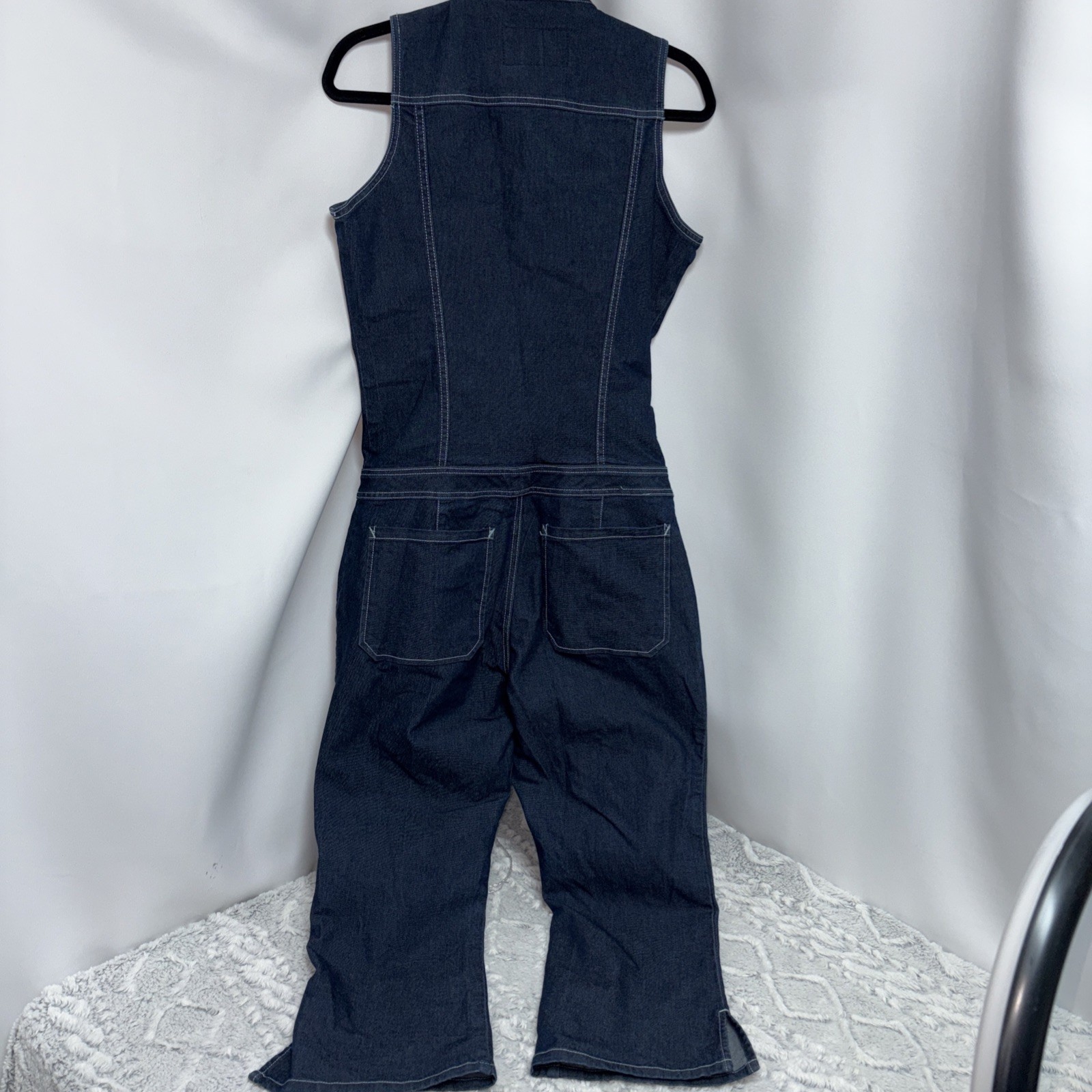 Vintage Sergio Valente Denim Cropped Jumpsuit Size 32 (12-14)