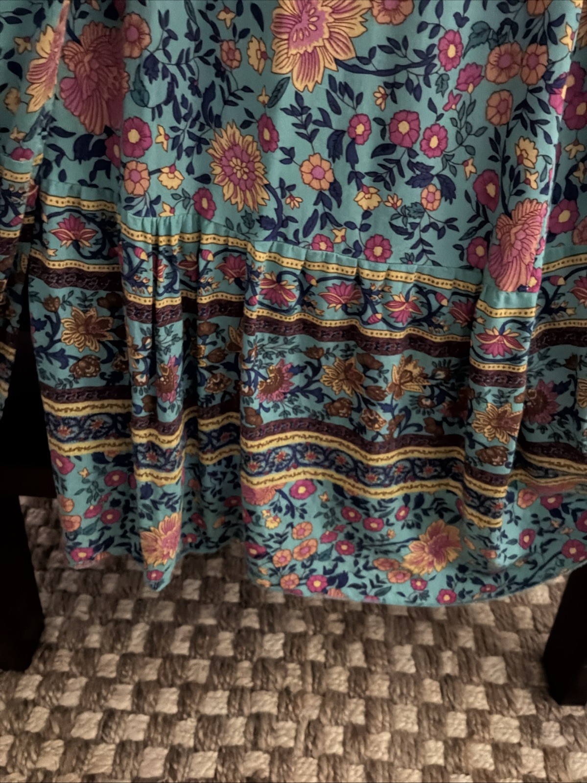 VINTAGE Hippie Women’s Wrap Dress Floral V-Neck Tiered Hemline Boho Size XXL