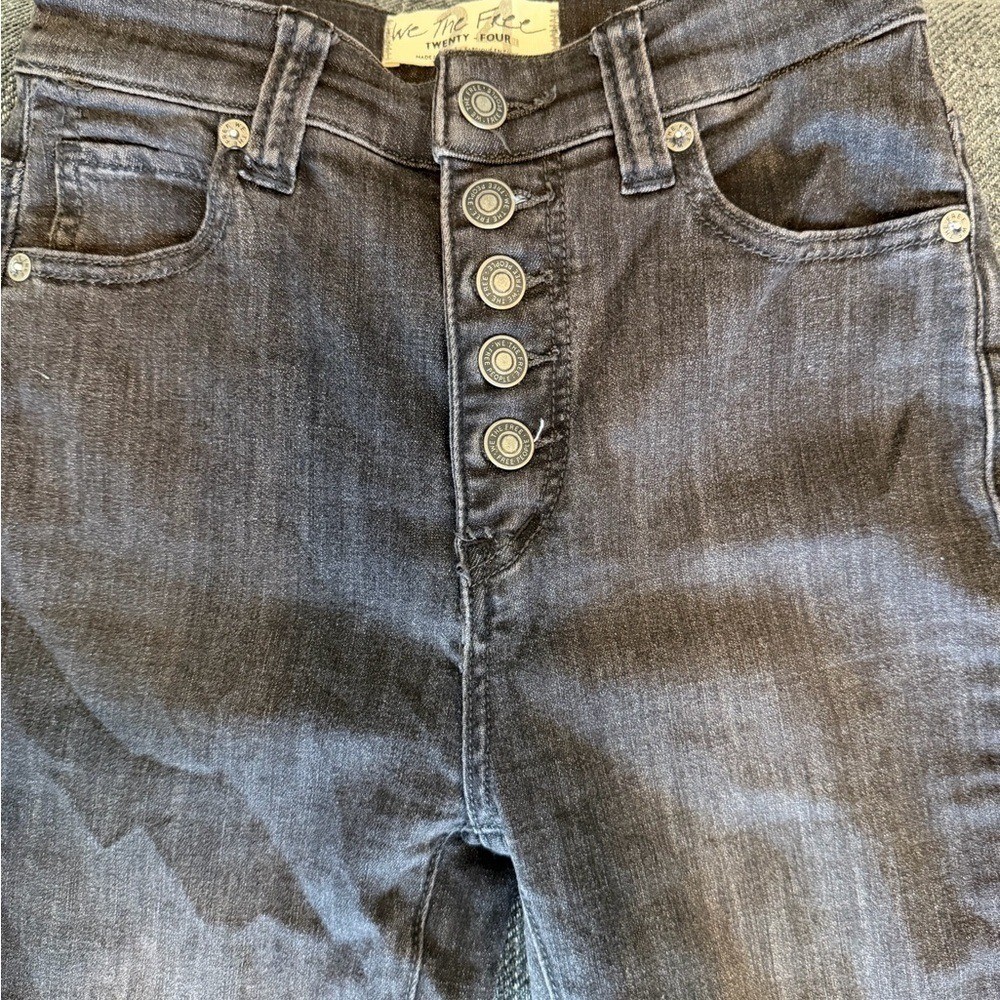 Hippie Y2K Grunge Goth Punk Gothcorp Boho We The Free Flare Jeans 24 Button Fly