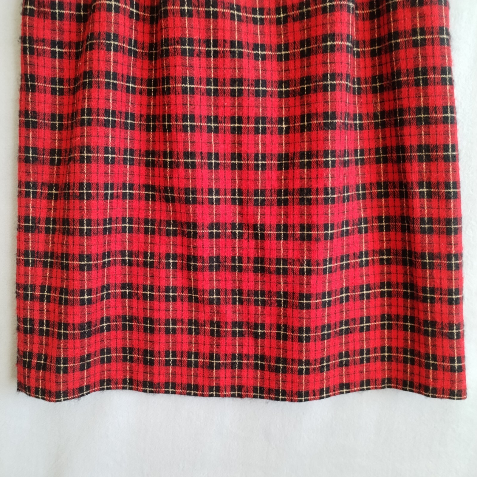 Vintage Pendleton Skirt Size 16 Red Tartan Plaid Wool Knee Length Dark Academia
