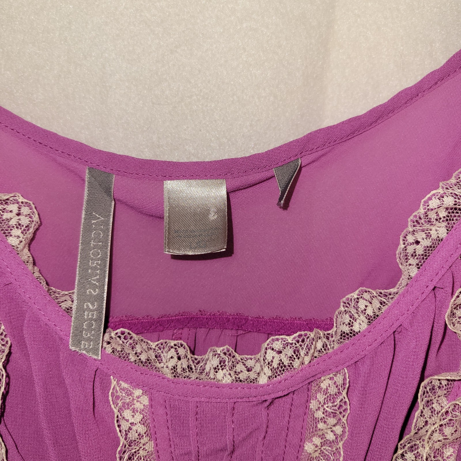Vintage Victoria’s Secret Purple Lace Trim Babydoll Cami Top M