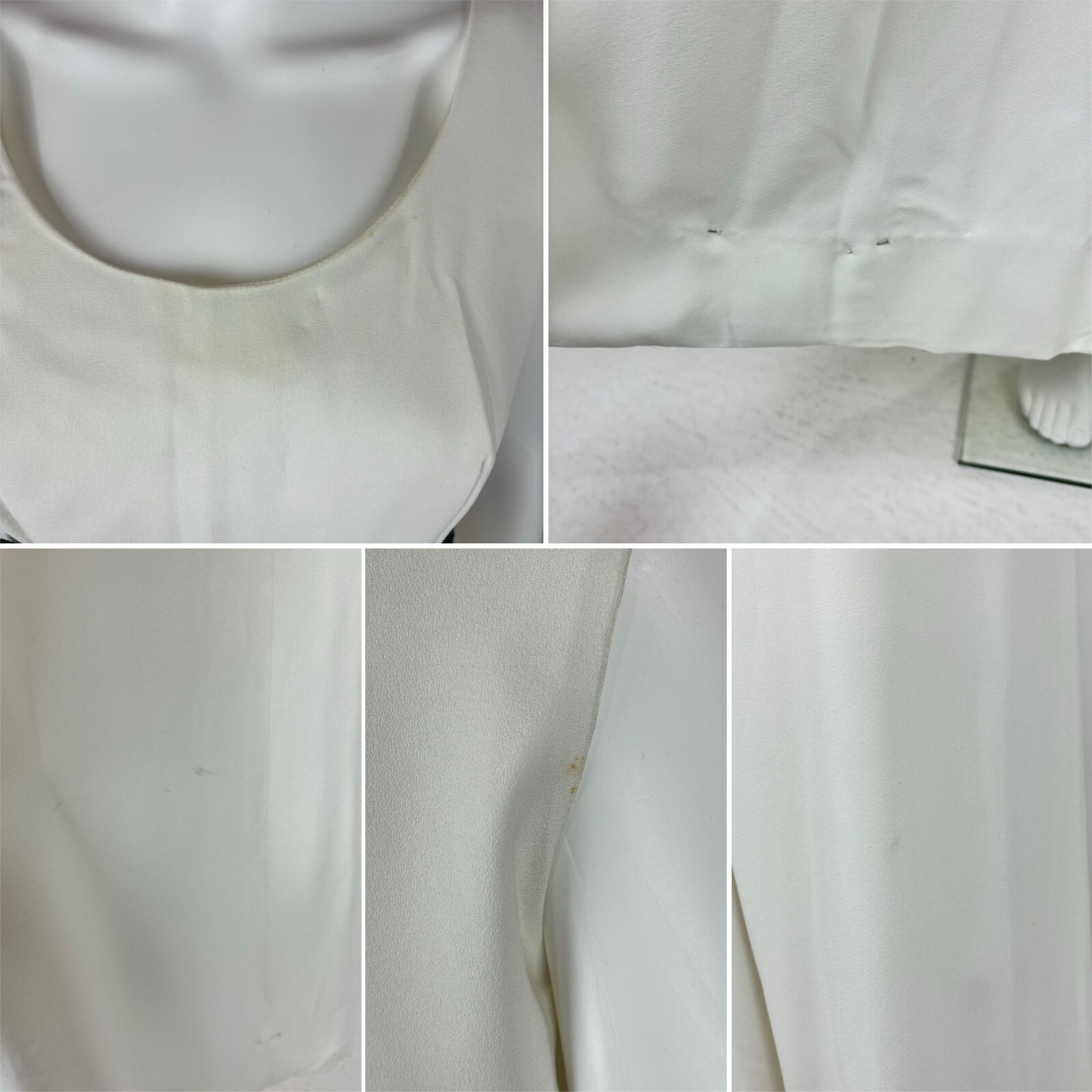 Vintage 60s Evening Dress Women’s Large White Princess Gown Black Embroidery