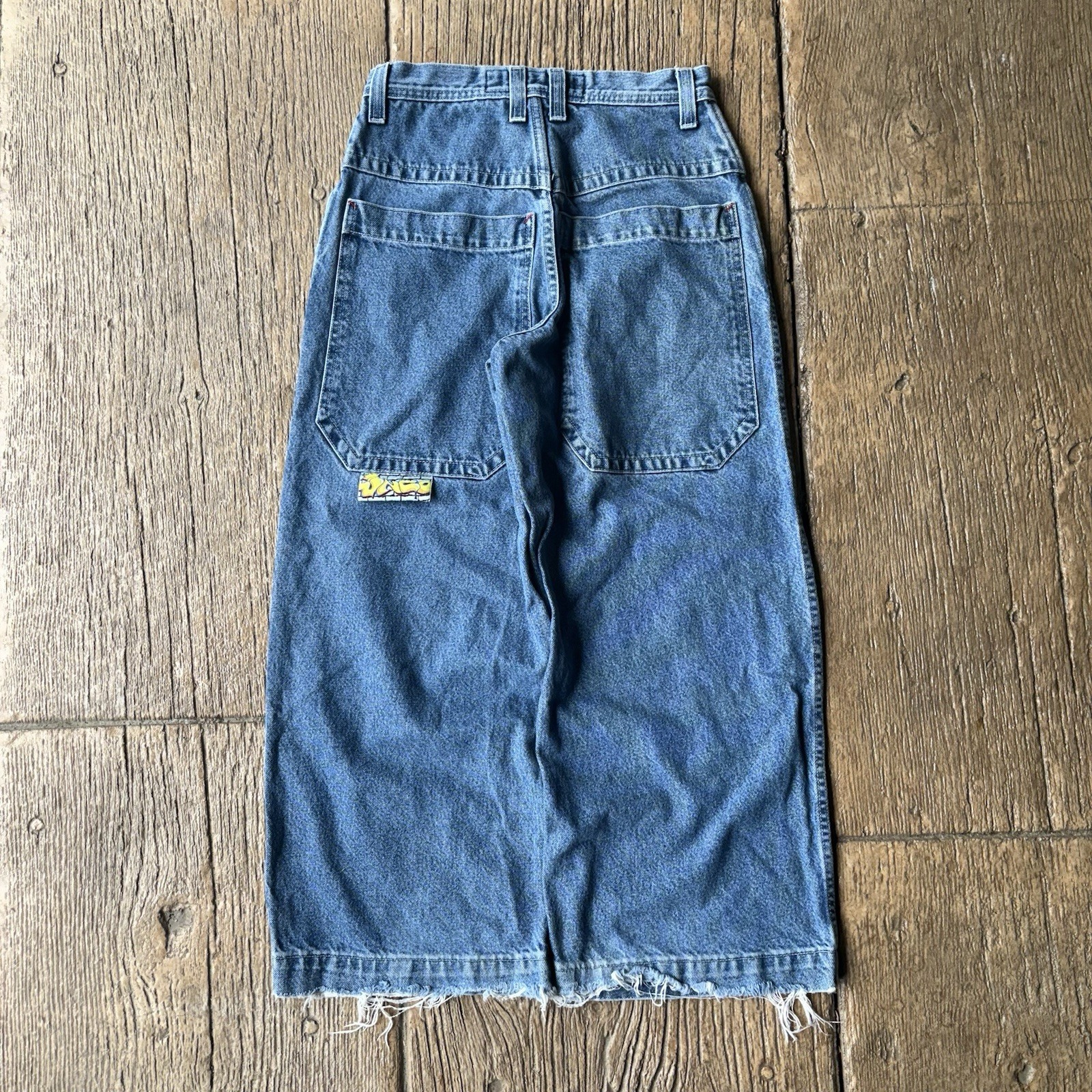 Vintage JNCO Jester Denim Jeans Skirt USA Y2K Wide Leg Pants Skater 28×27 Womens