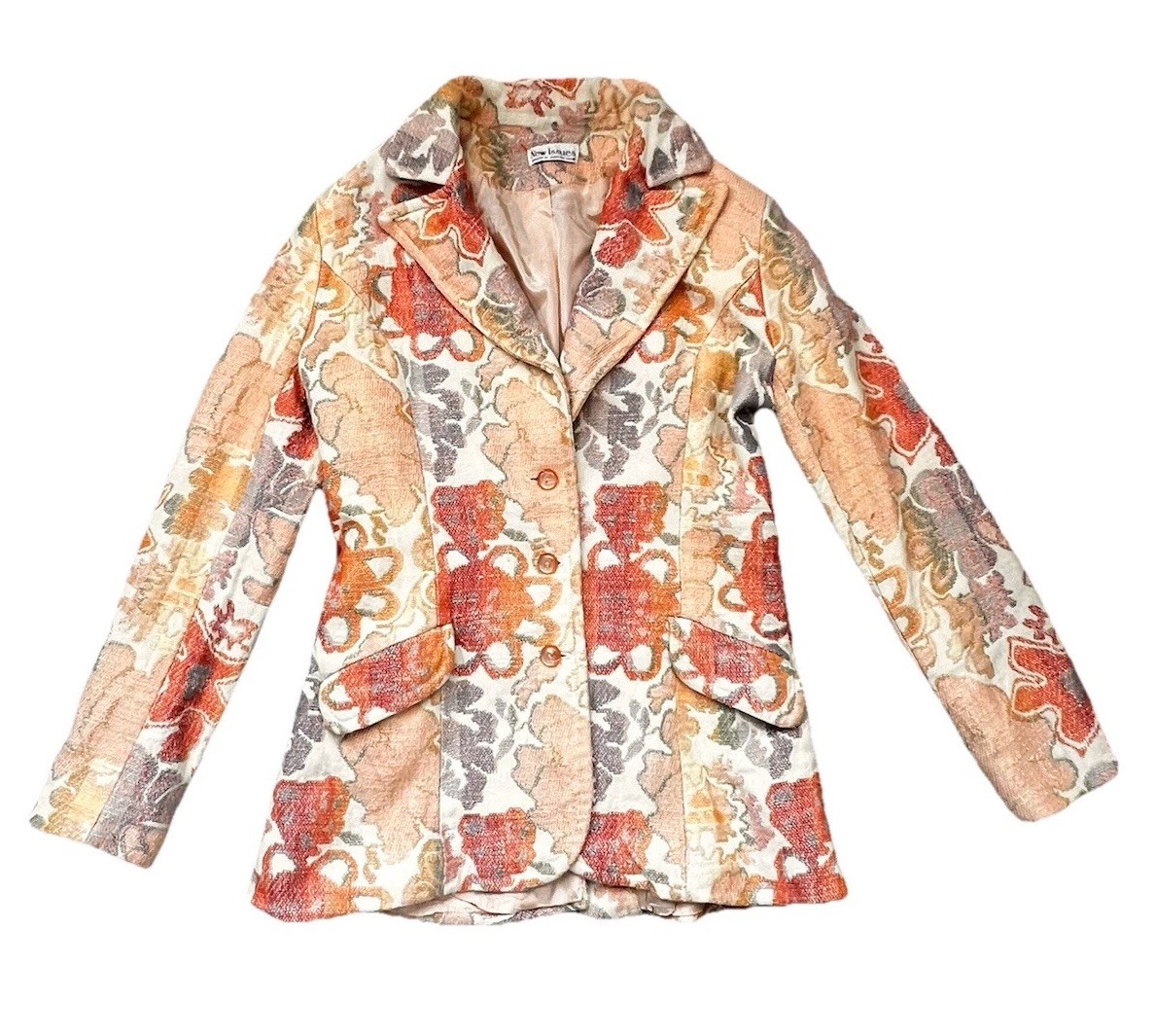 VTG 60s New Issues by Jonathan Logan Floral Tapestry Fitted Blazer Size Small