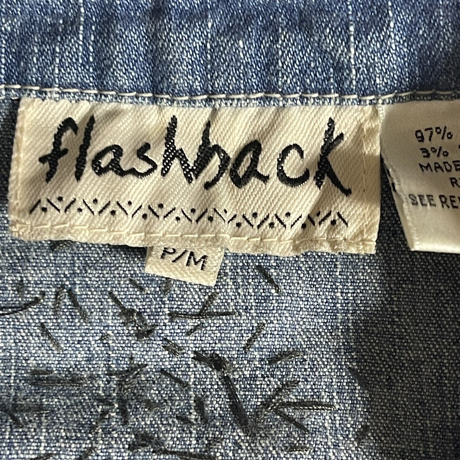 Flashback Vintage 1990’s Womens Beaded Floral Denim Jean Vest – Petite Medium