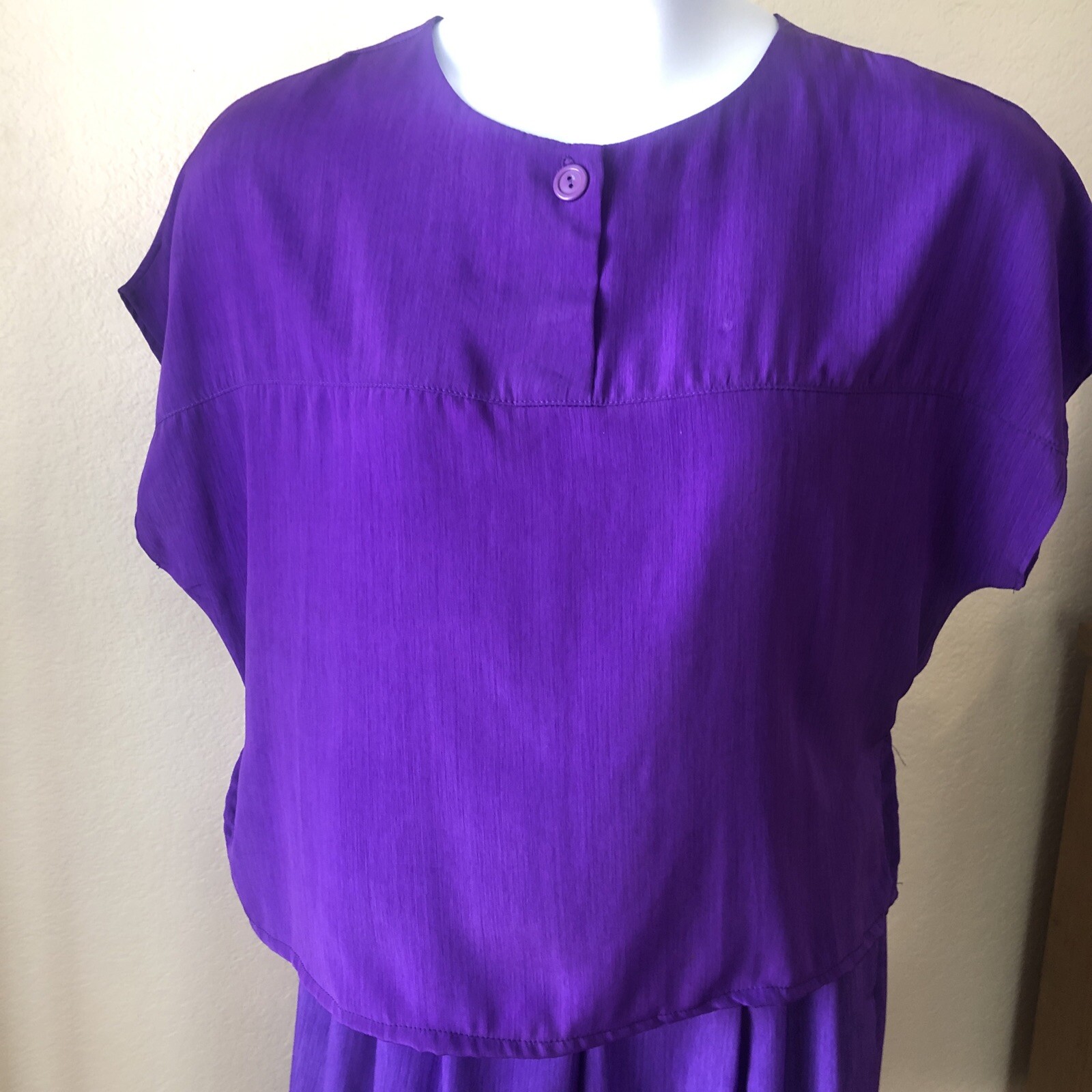 Vintage ROMAN’S Purple Bermuda and Blouse Set 1980-1990 Size A4 & G8 (Medium)