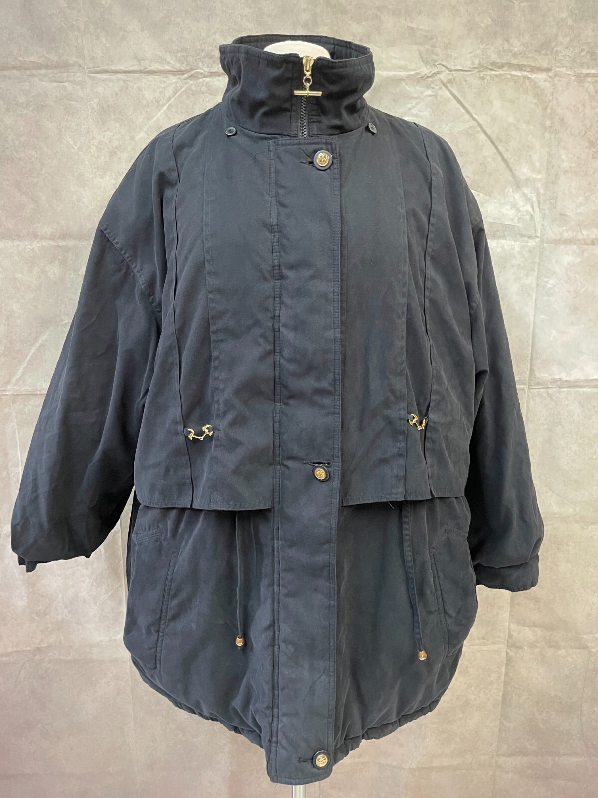 New York Classics Sports Vintage Black Zipper / Button Front Jacket Size 22 / 24