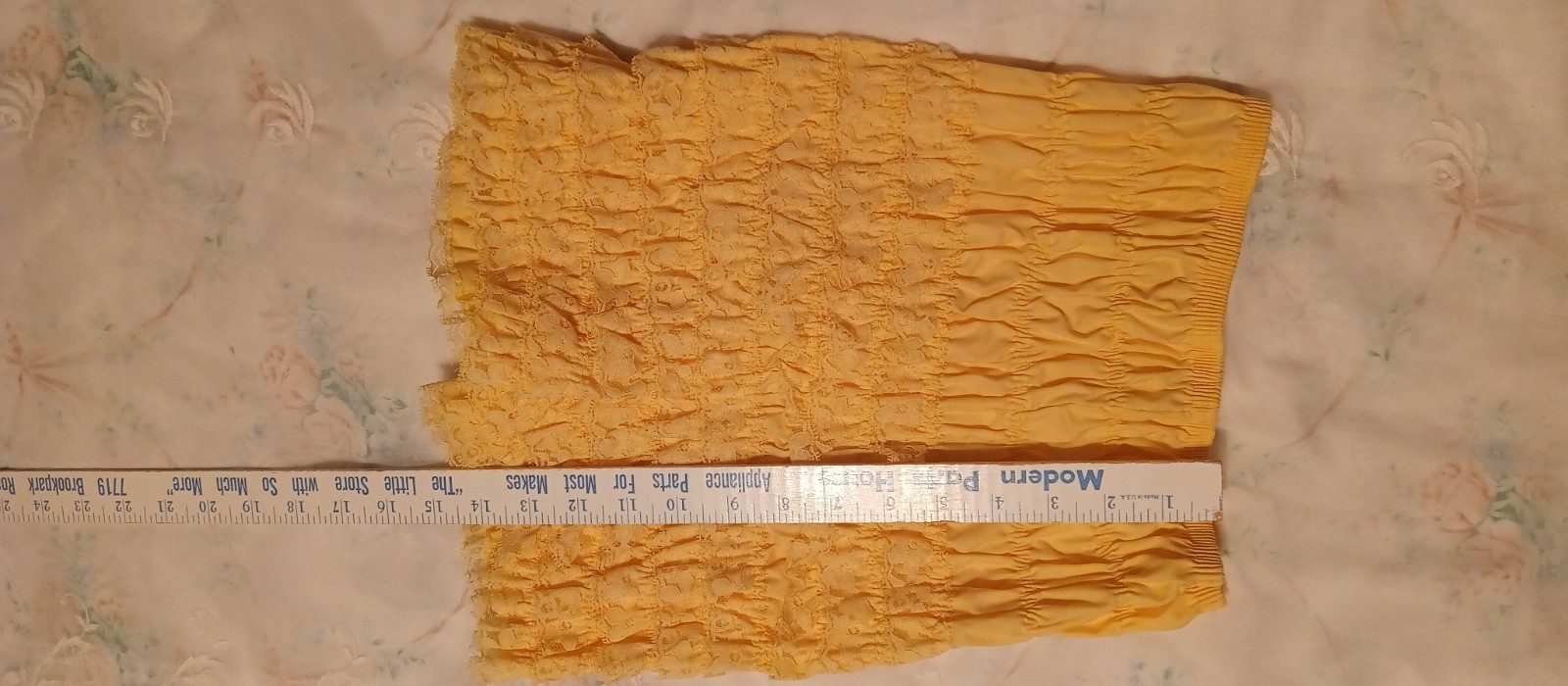 MALCO MODES VINTAGE RUMBA PANT sz S 6-7 YELLOW POLY COTTON LACE ALL AROUND#1C-23