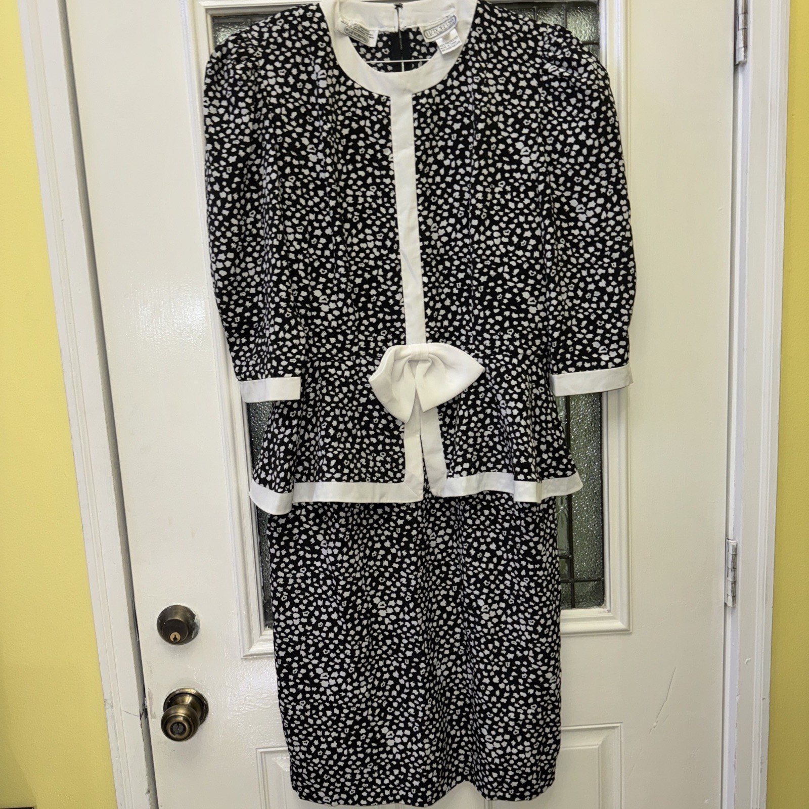 Black White Liz Roberts By Mary Ann Lamonte Vintage Dress Size 14