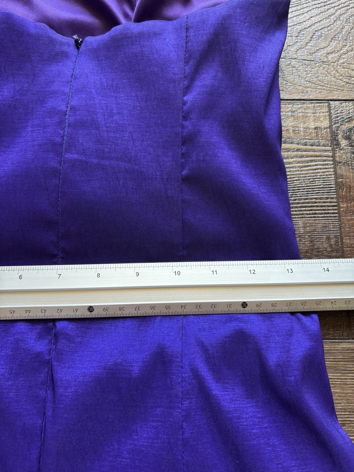 Y2K Jessica McClintock Body Con 3D Mini Wiggle Ruched Strapless Dress Purple 10