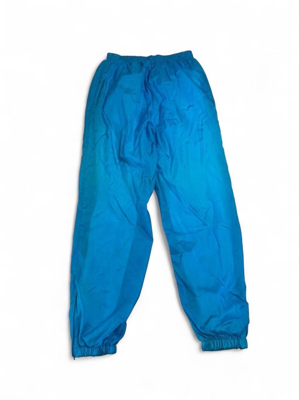 Vintage 90s Blair Nylon Workout Windbreaker Track Pants Bright Teal Elastic M