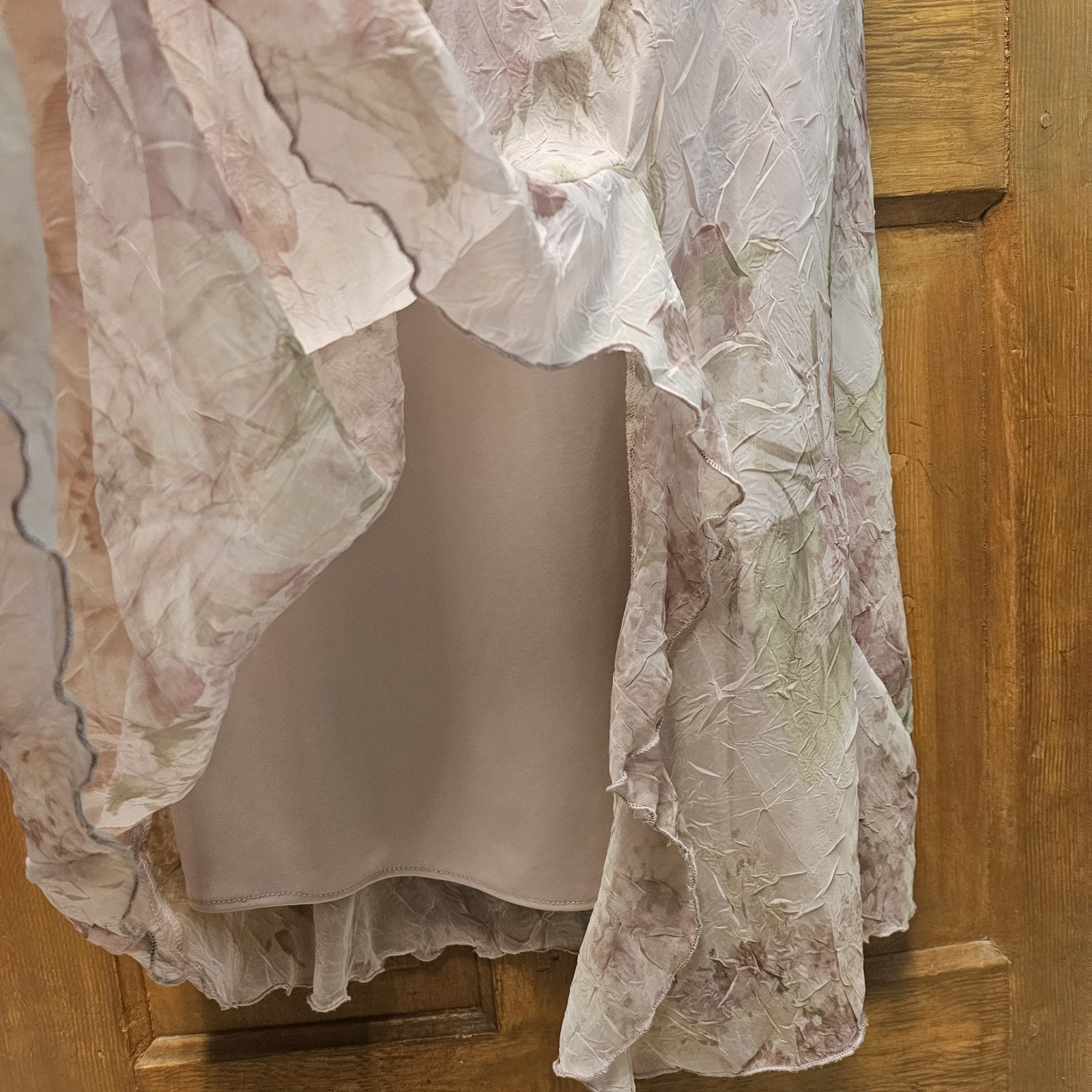 VTG 90s Y2K Fairy Floral Dress R&M Richards Pale Pink Chiffon Appx Sz L Coquette