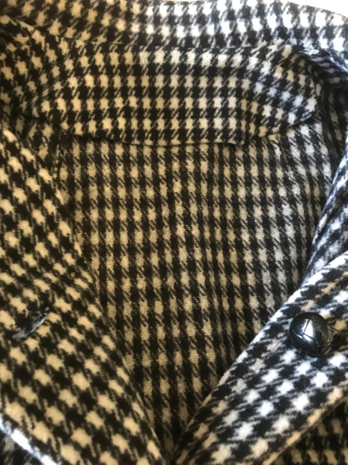 VTG Black & White Houndstooth Cape HANDMADE Lace Up Sides Large + EEUC!!!