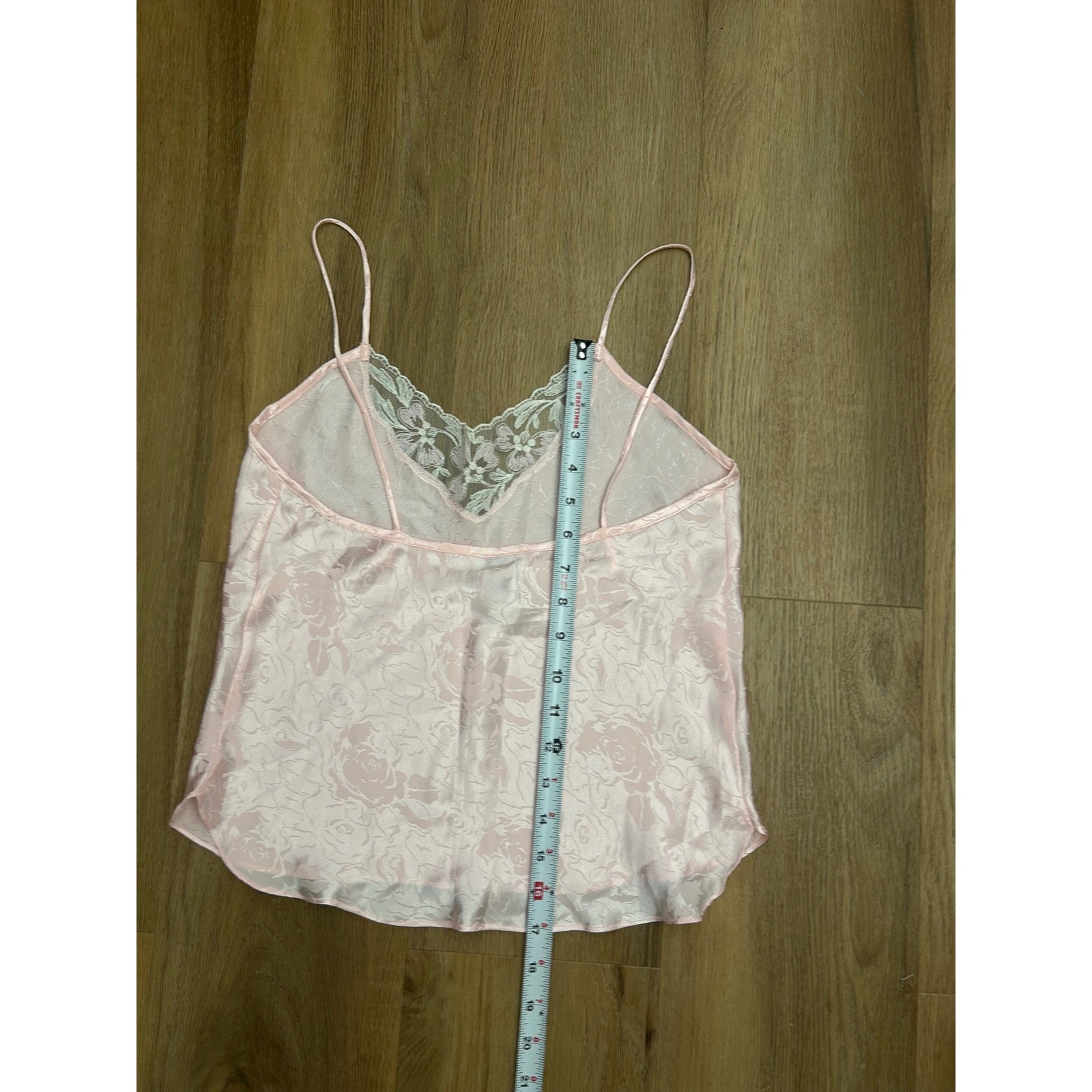 Vintage baby pink Floral Satin Lace Camisole Top Small Sexy