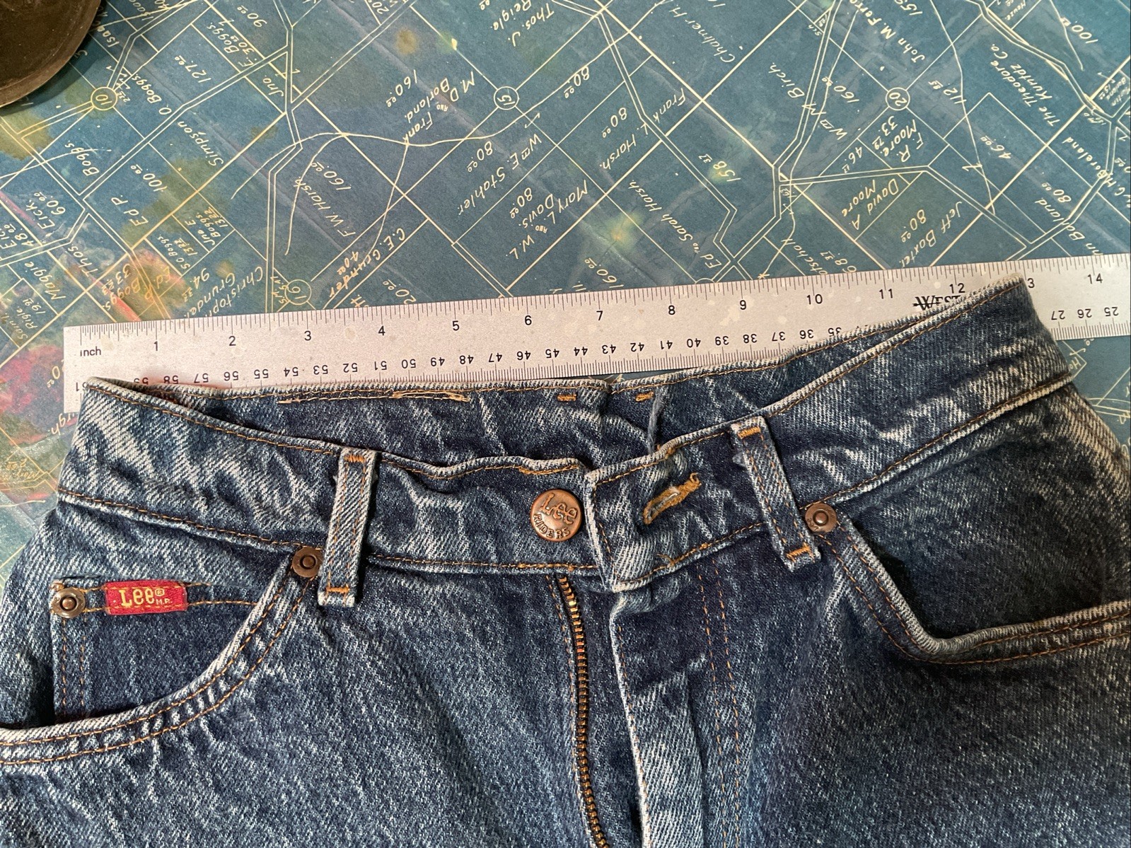 Vintage Lee Blue Jeans, 7 Ladies Medium , Made In USA,