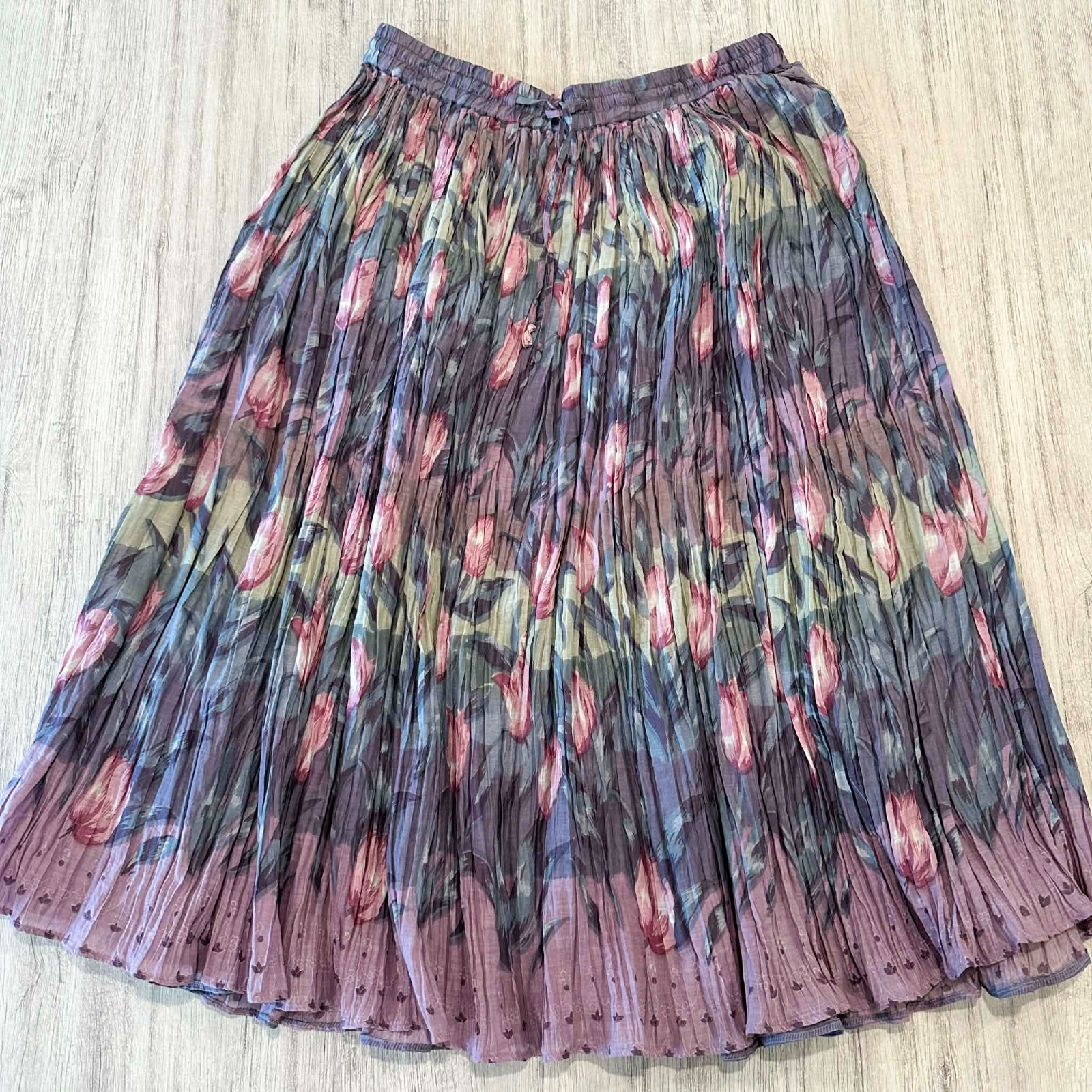Vintage Phool 2 Piece Set Women’s L Floral Tulip Vest Skirt Boho Hippie Y2K Sz L