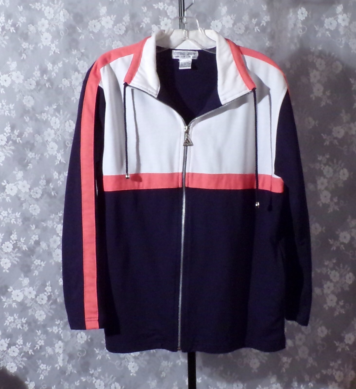 Vintage 80s Athletic Jacket Size Medium 1980s Running Jogging Granny Sporty
