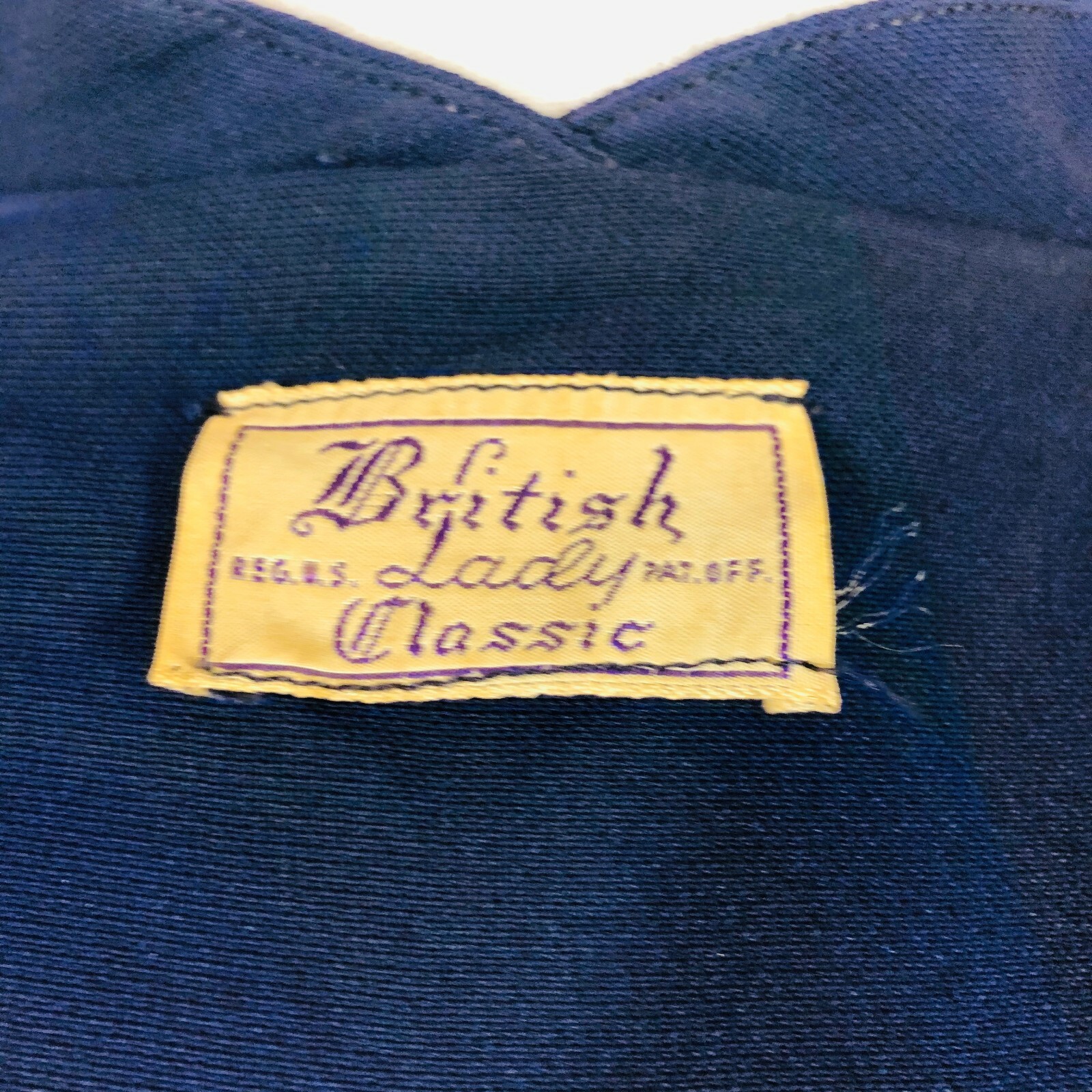 Vintage British Lady Classic Structured Navy Flight Attendant Dress W/ Broach