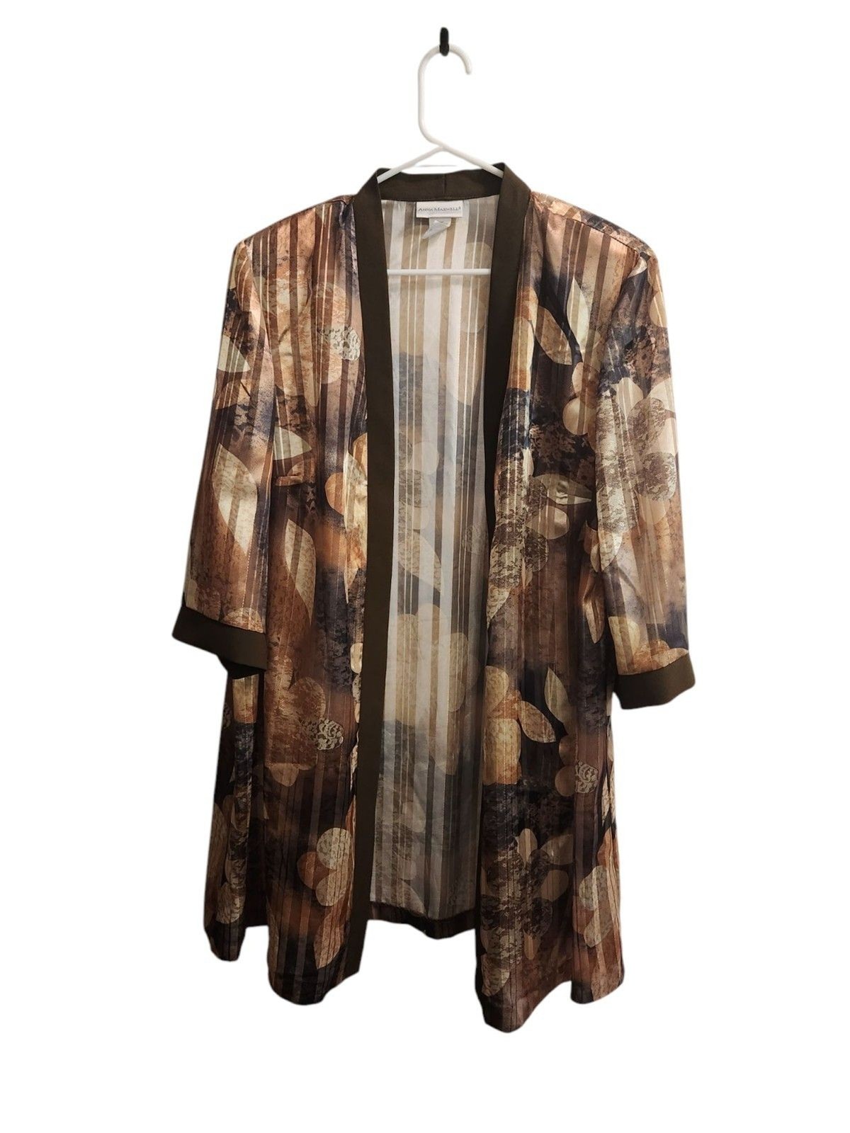 Vintage Anna Maxwell Open Front Shear Kimono 20W