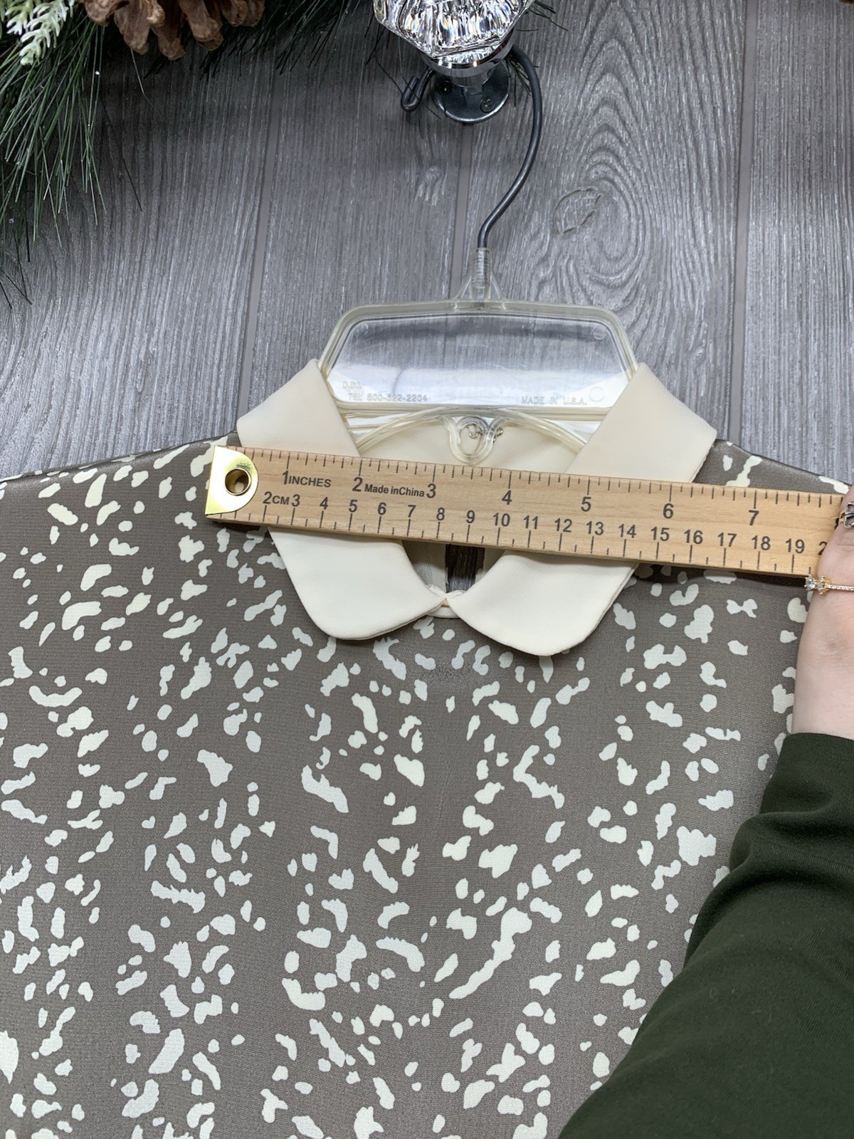 Vintage Dress Suit 2 Piece Blouse Skirt Set Liz Petite Inc Taupe 70s Size 6