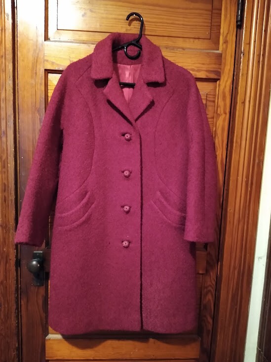 1950s/1960s berry pink wool cocoon coat