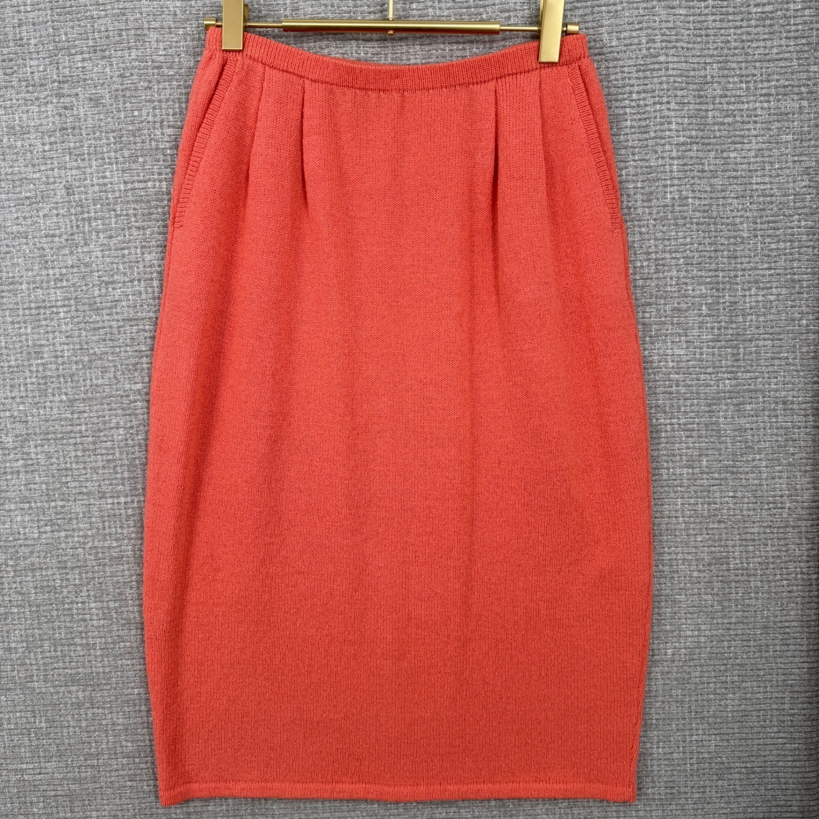 Vintage Don Sayres for Wellmore Skirt Suit Women 6 Salmon Pink Wool Knit Vintage