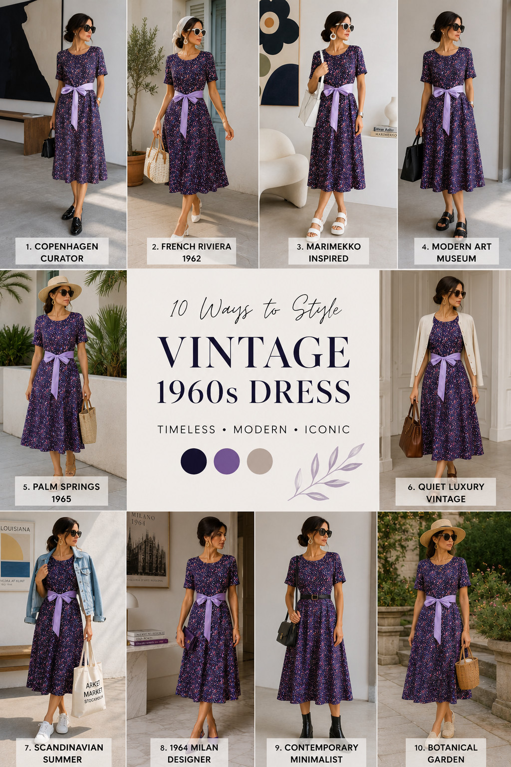 Original 60s Twiggy Vintage Dress A-Line Jersey Bubble Print Midi Size 42 44