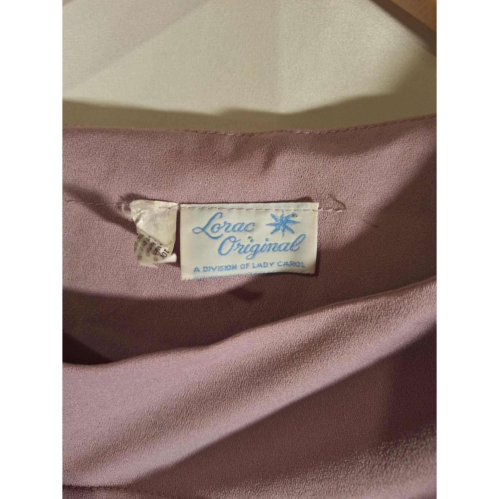 Vintage Lorac Original Lady Carol Mauve Puff Sleeve Pintuck Pleated Belted Dress