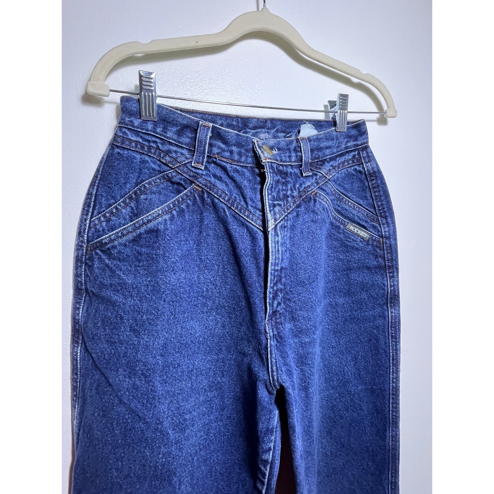Vintage Rocky Mountain Clothing Co High Waisted Western Jeans Blue Denim