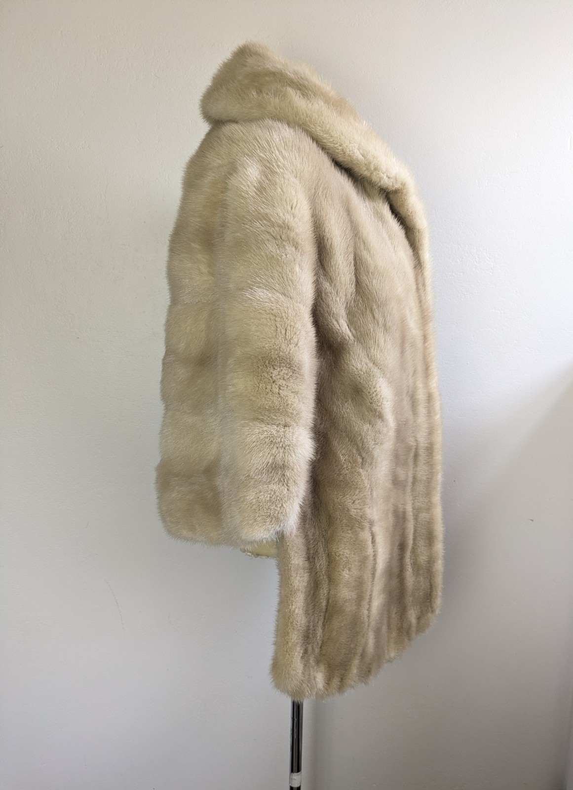 Vintage Mink Fur Stole Shawl Wrap Pale Beige Blonde Real Fur Tourmaline