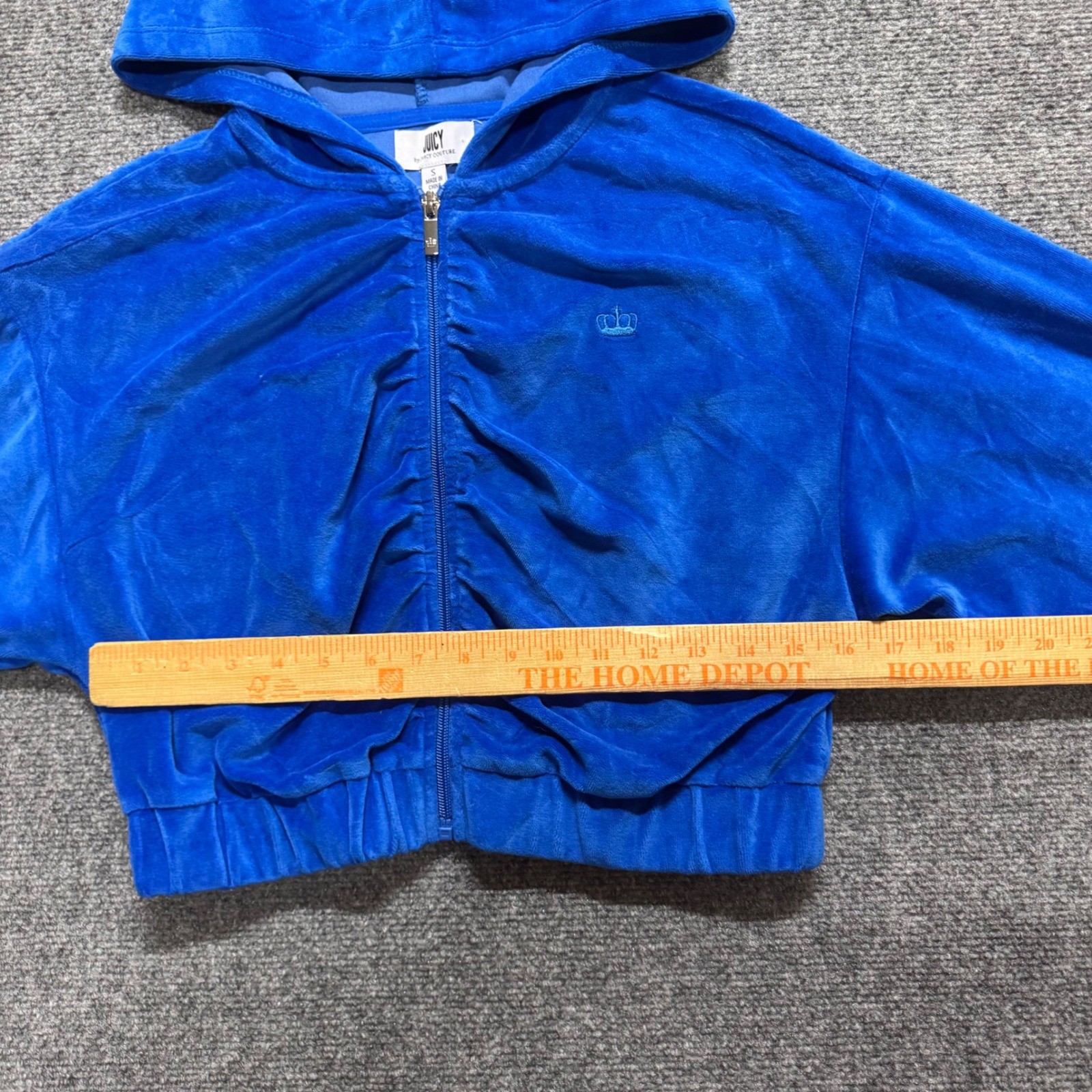 VTG Juicy Couture Velvet Full-zip Jacket Women’s S Blue Y2K Hoodie 90s