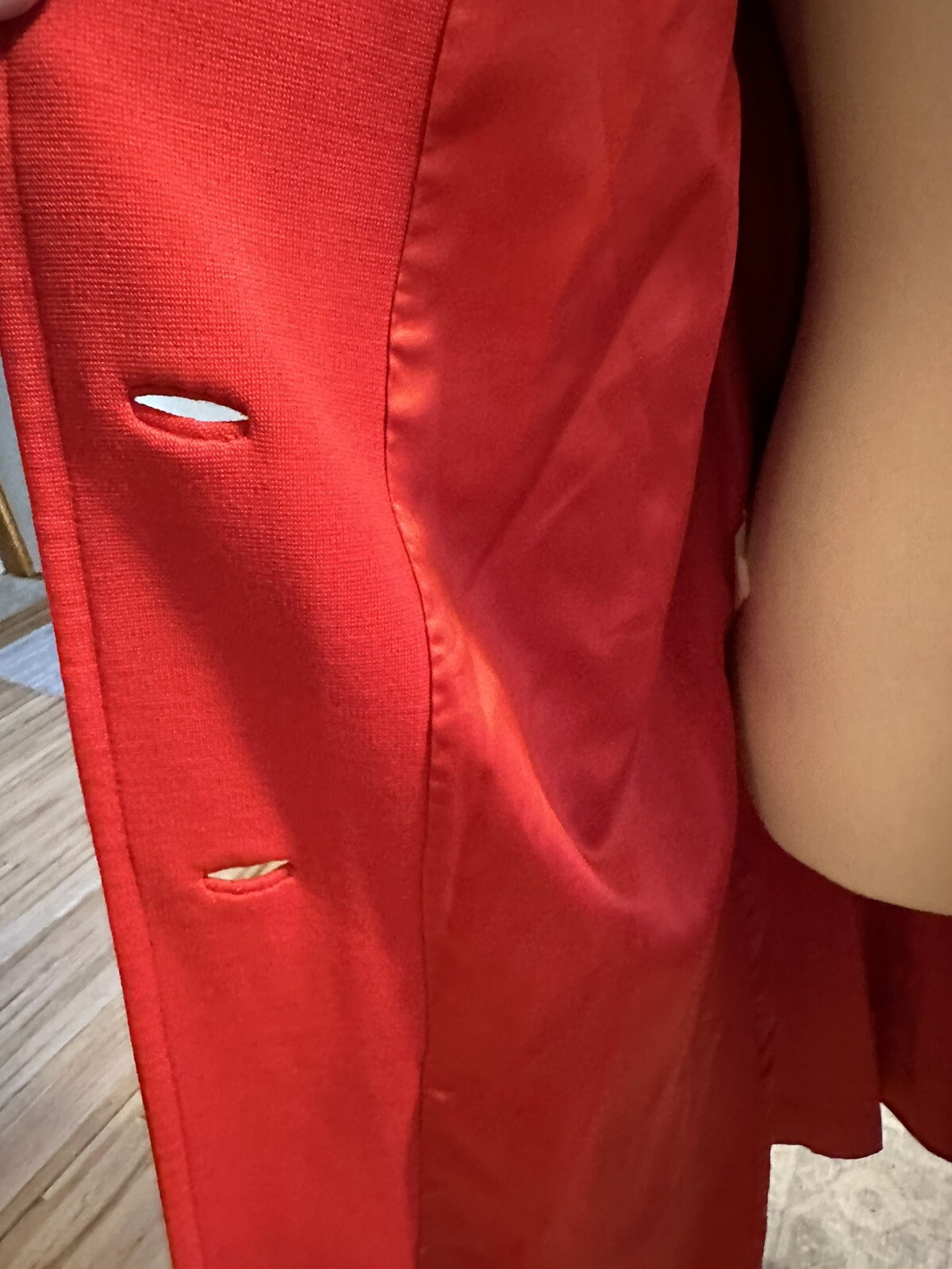 Red Belted Wrap Coat Vintage 1970’s Trench Long