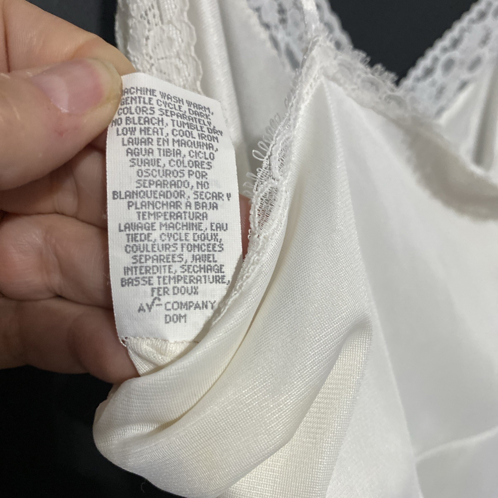 VTG Vanity Fair 10-103 Sz 36 Semi-Sheer White Nylon Lace Trim 24″ Rockabilly