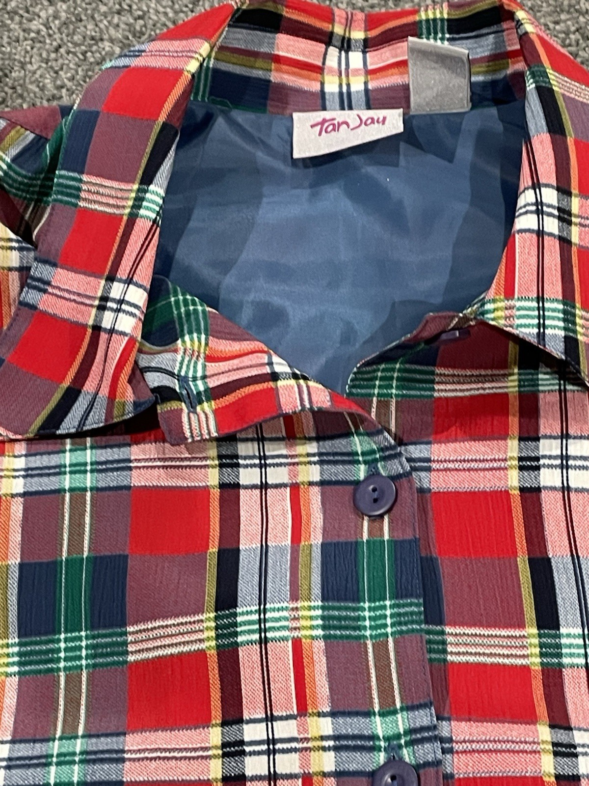Vintage Tartan Plaid Lightweight Spring Jacket Size XL 90’s Y2K Preppy Golf Core