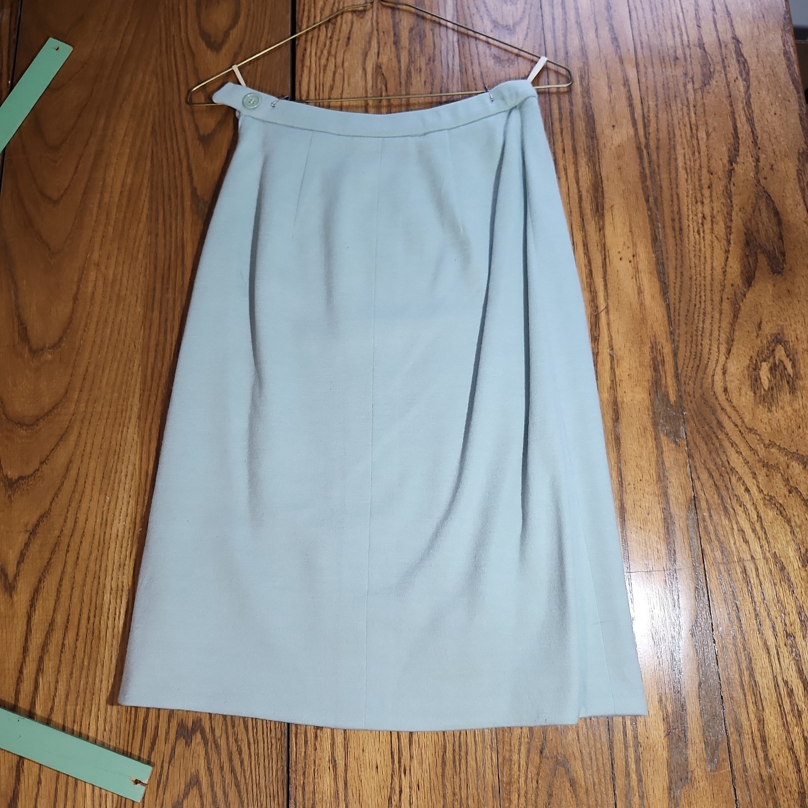 Vintage Two Piece Top Skirt Set Wool Blend Womens PXS Secretary