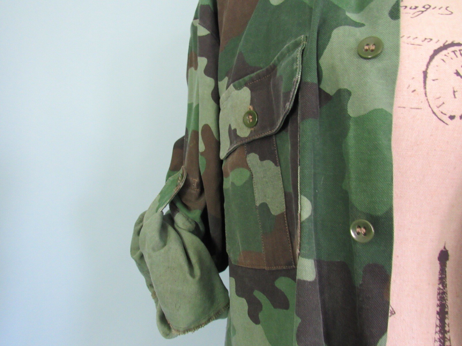 Size: S/M MIKE.IT Camo Jacket VINTAGE Boyfriend Fit Long Sleeve Pockets Women
