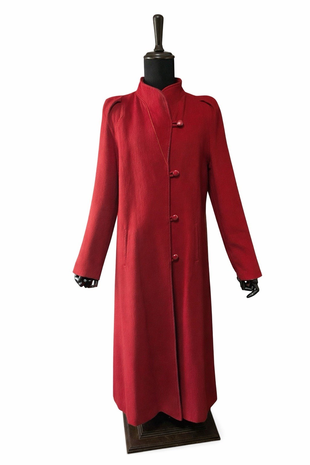 Vintage Beau Brumm Red Wool Coat Womens 12T Tall USA ILGWU Union Long Coat